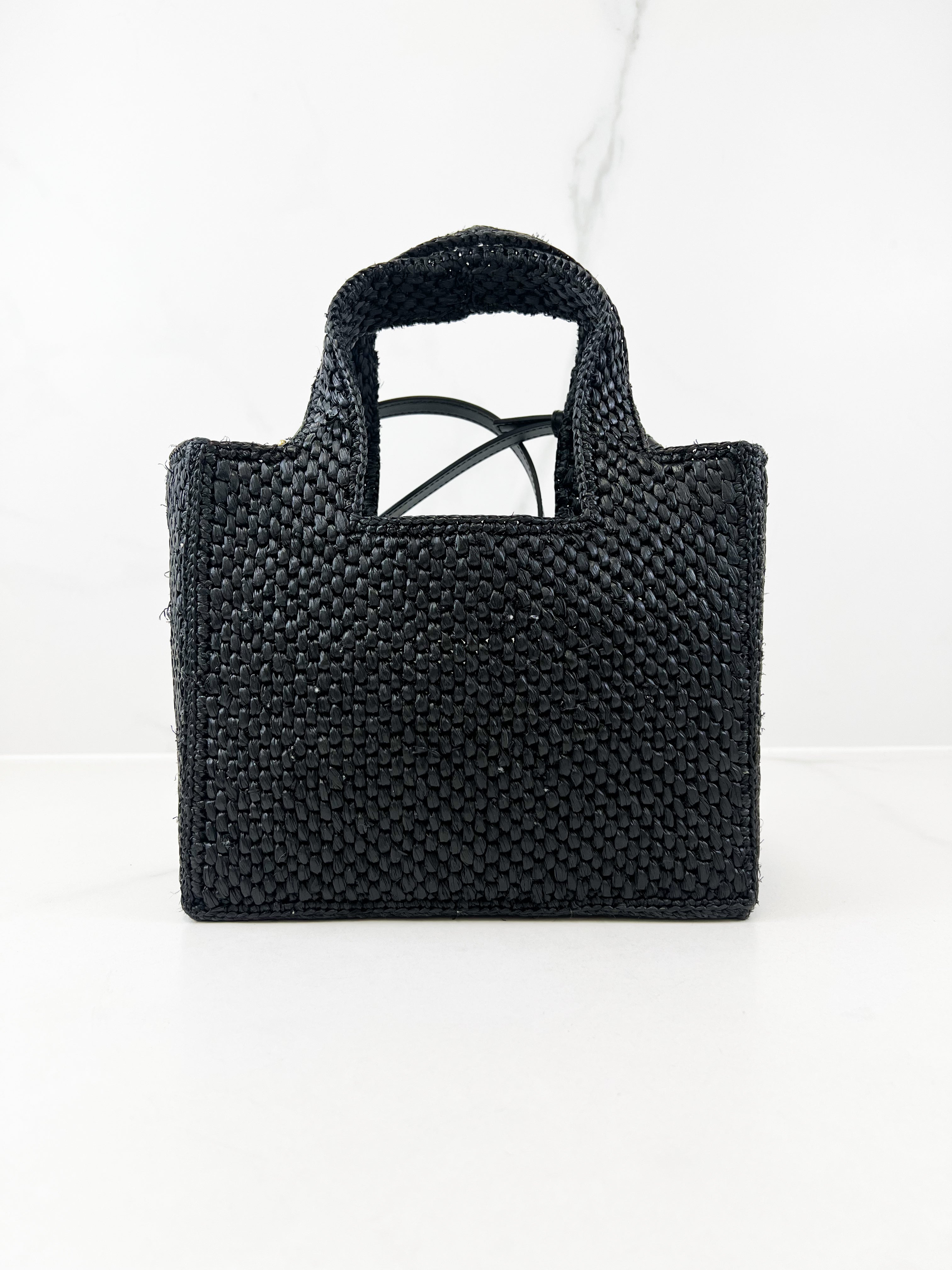 Loewe Mini Font Tote Raffia