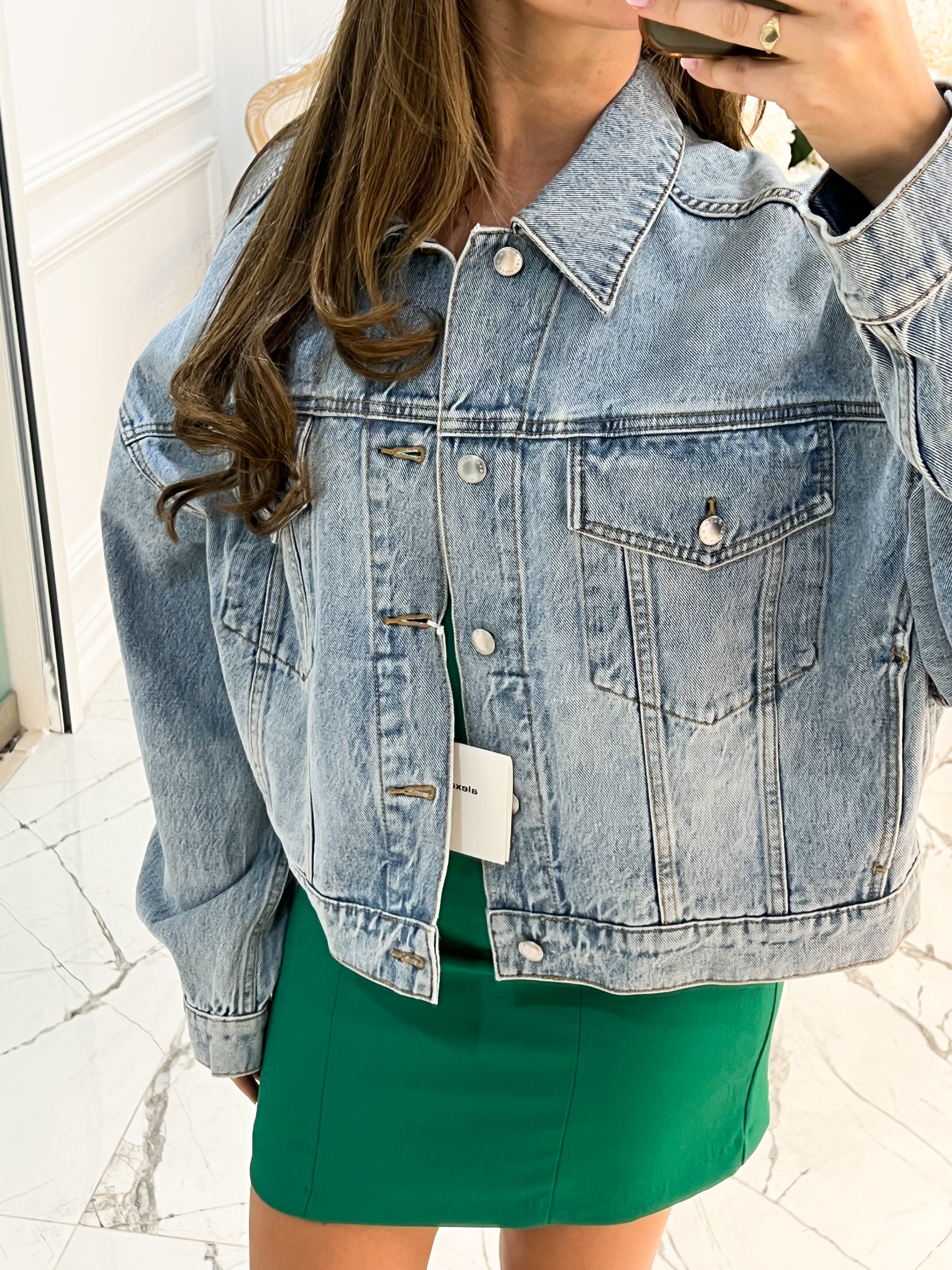 Alexander Wang Regen Indigo Denim Clip Trucker Jacket