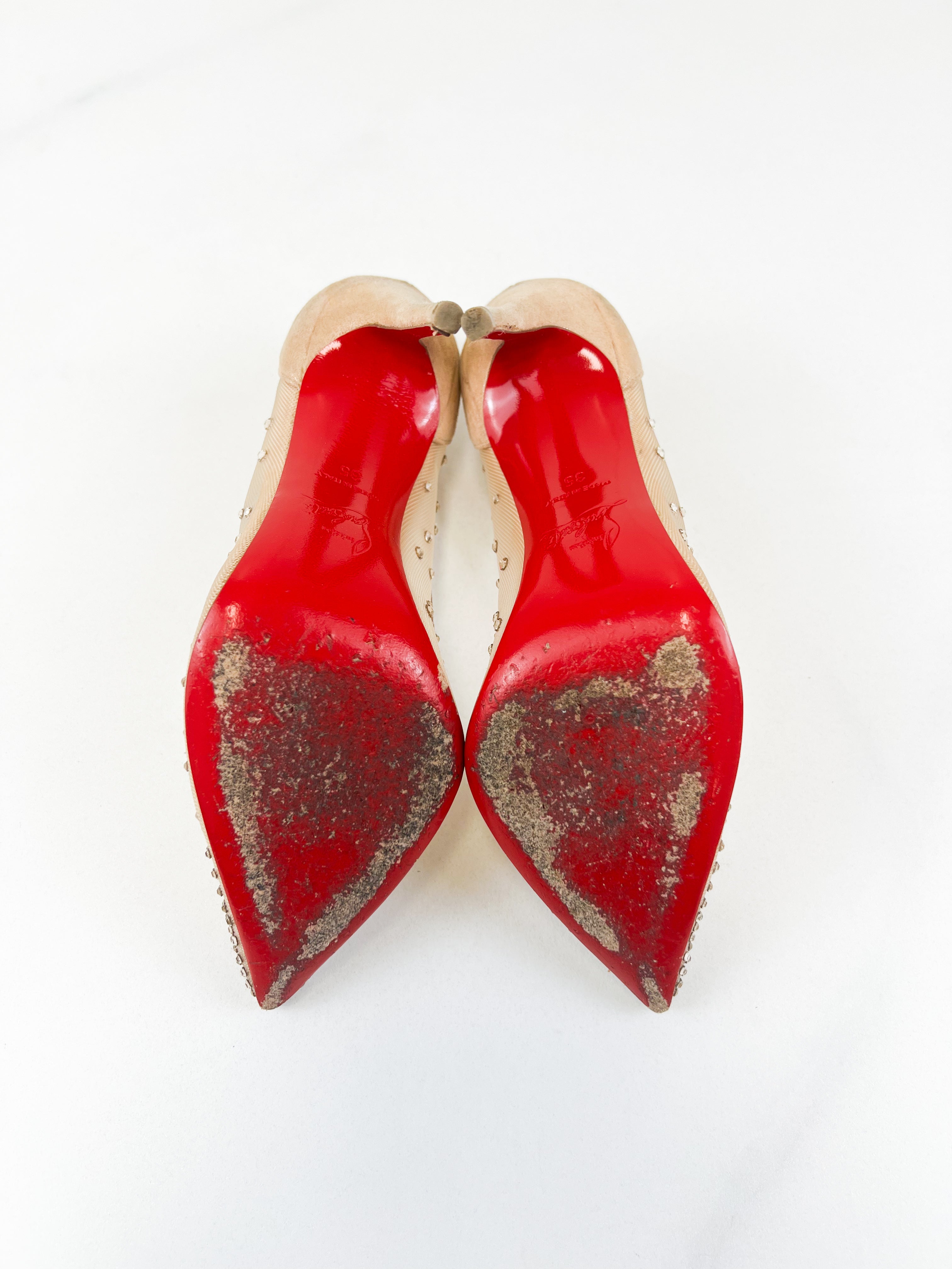 Christian Louboutin Follies Strass 100mm Size 35