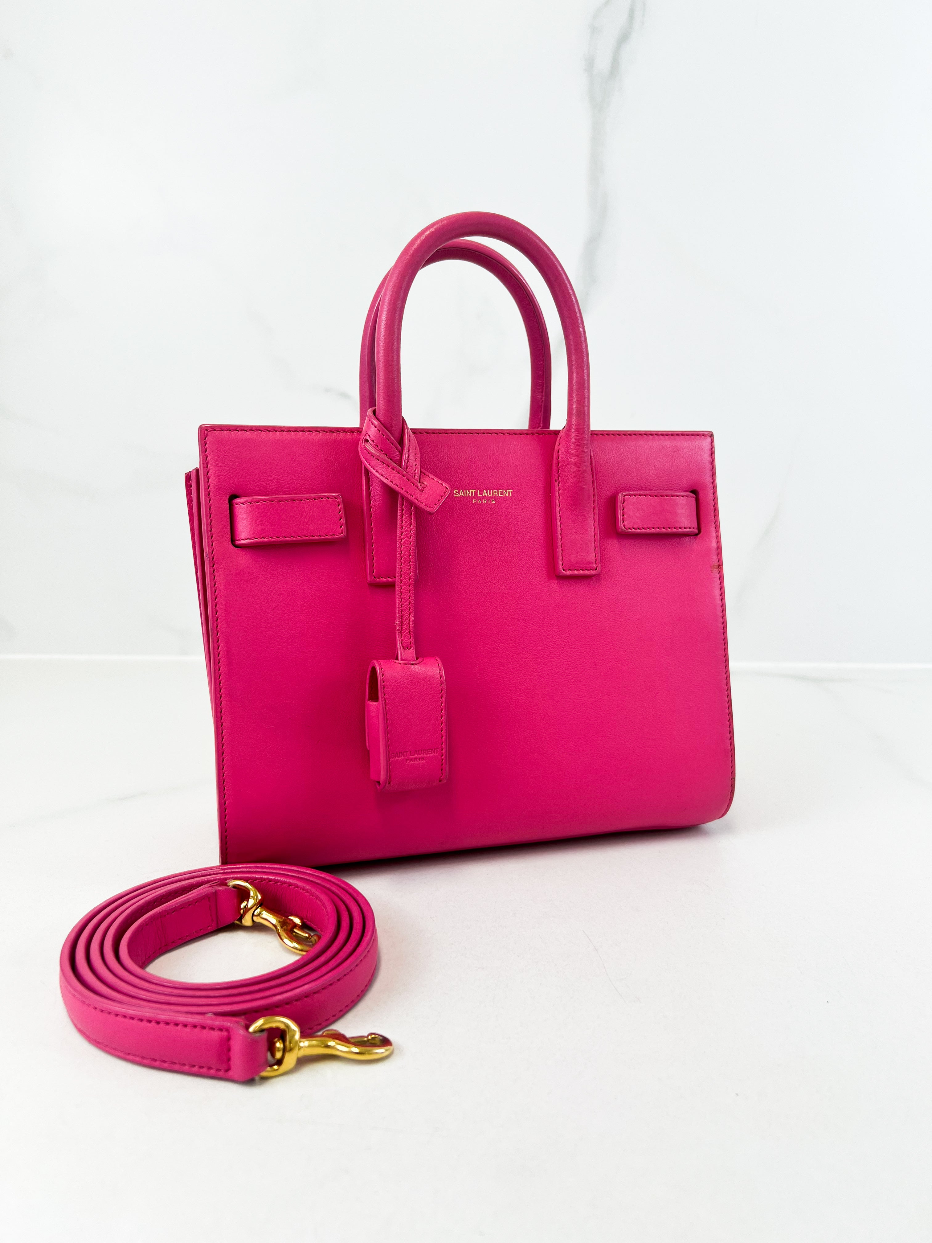 Saint Laurent Nano Sac De Jour in Pink