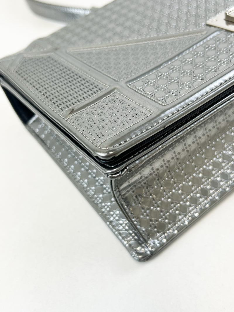 Christian Dior Medium Silver Diorama Shoulder Bag