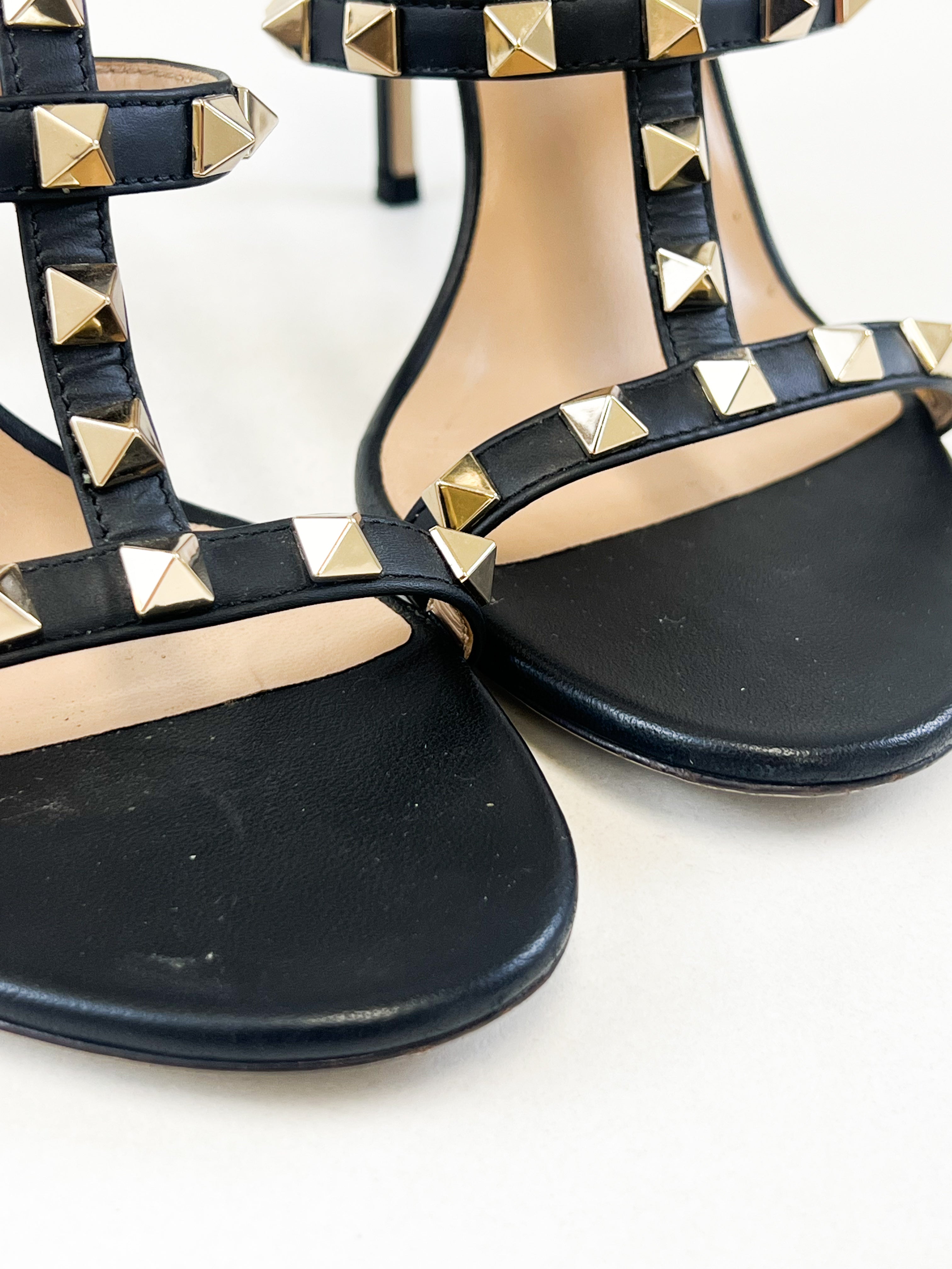 Valentino Rockstud Leather Sandals Size 37