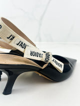 Christian Dior Black Jadior Slingback Heel Size 39.5
