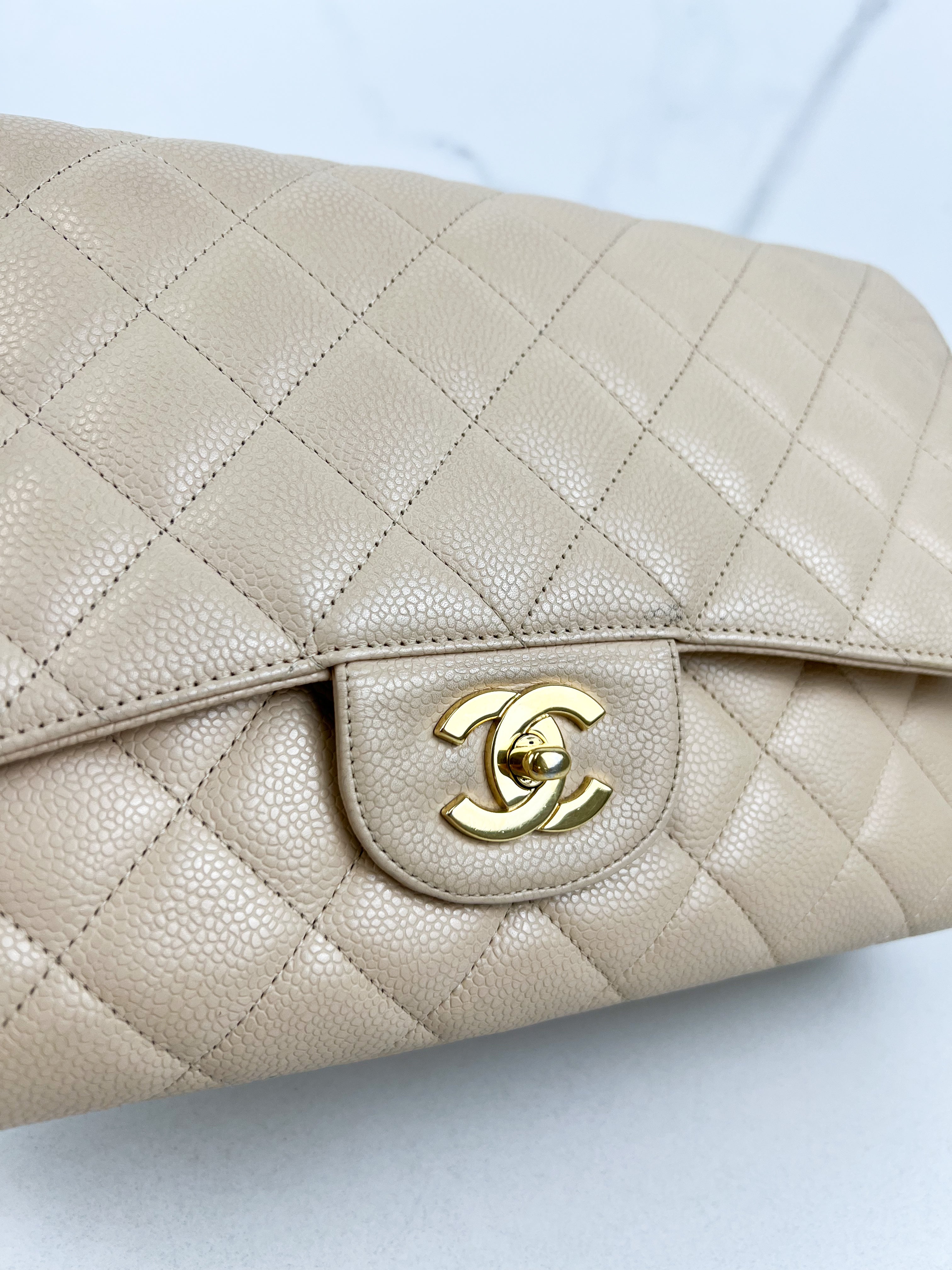 Chanel Jumbo Classic Single Flap Caviar Shoulder Bag