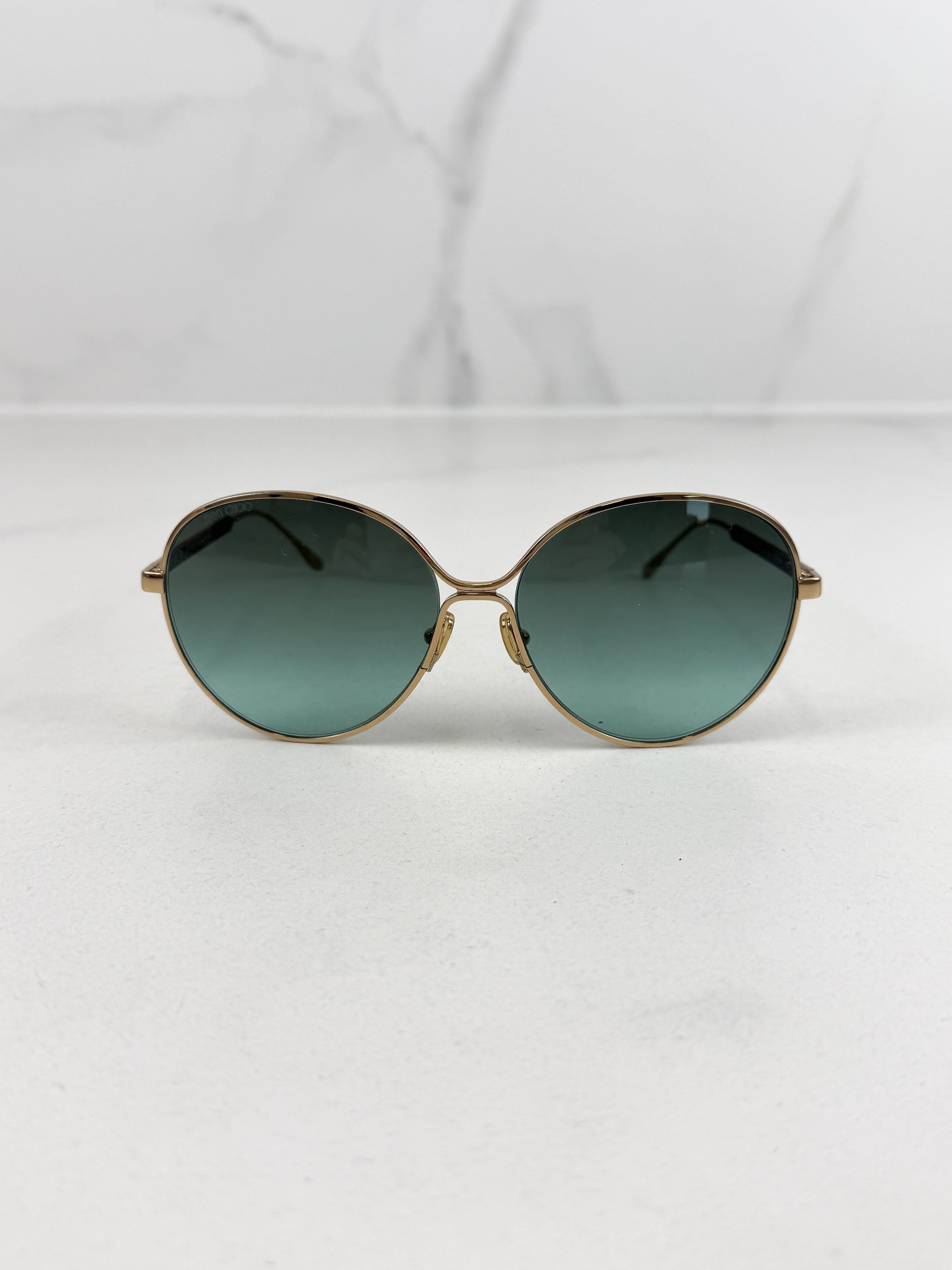Jimmy Choo Aviator Sunglasses in Gold