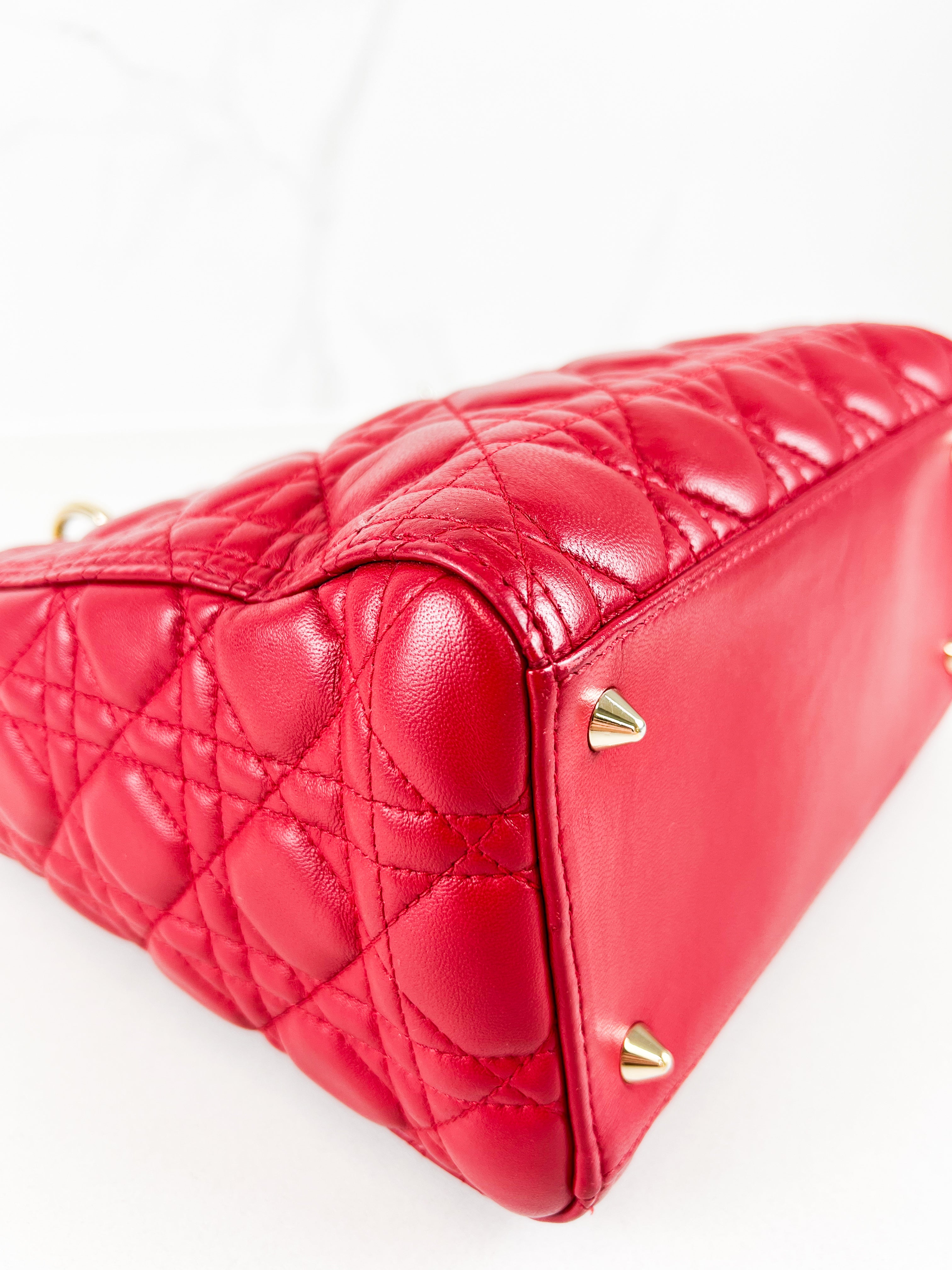 Christian Dior Red Medium Lady Dior