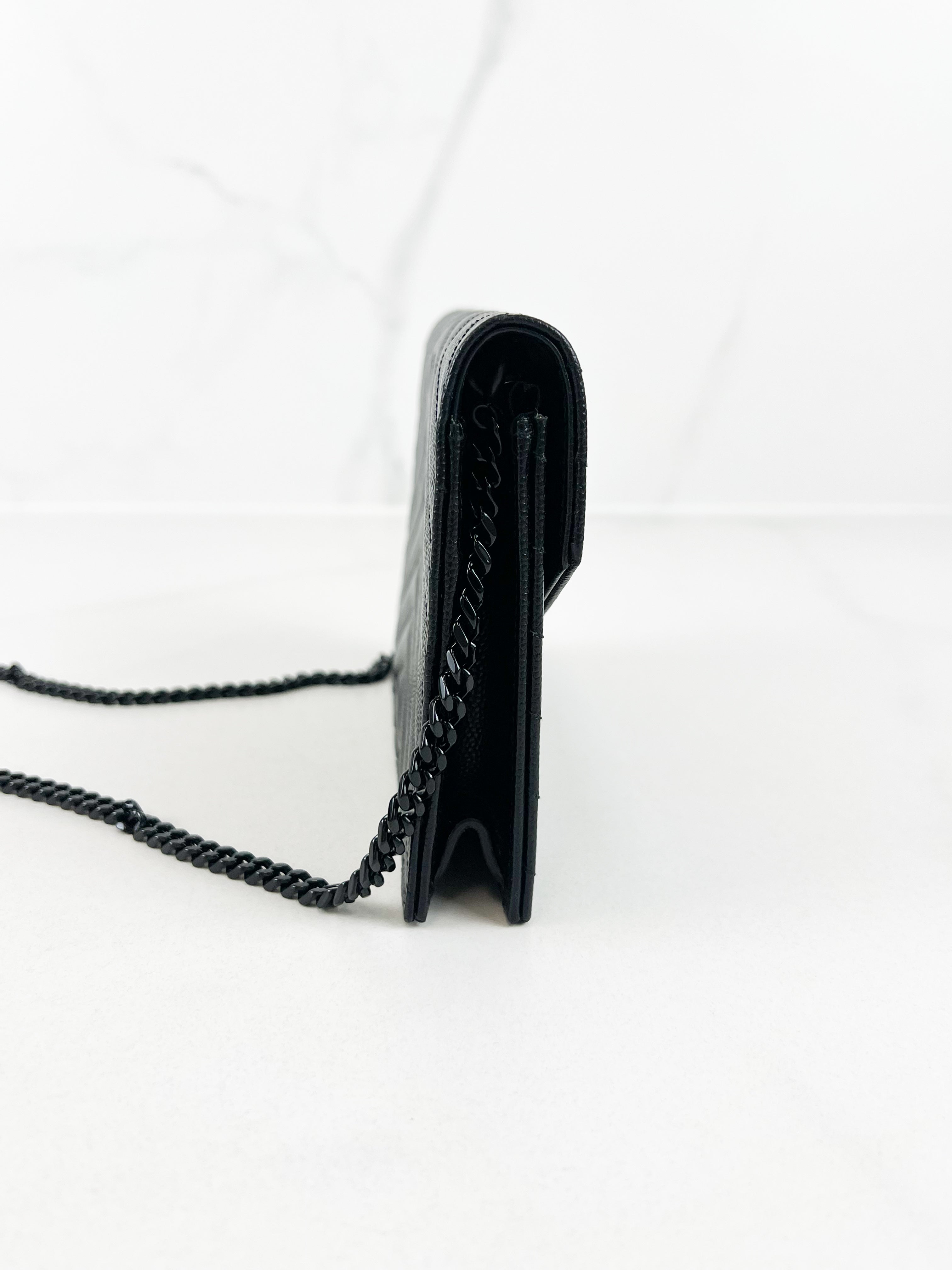Saint Laurent Black Cassandre Envelope WOC