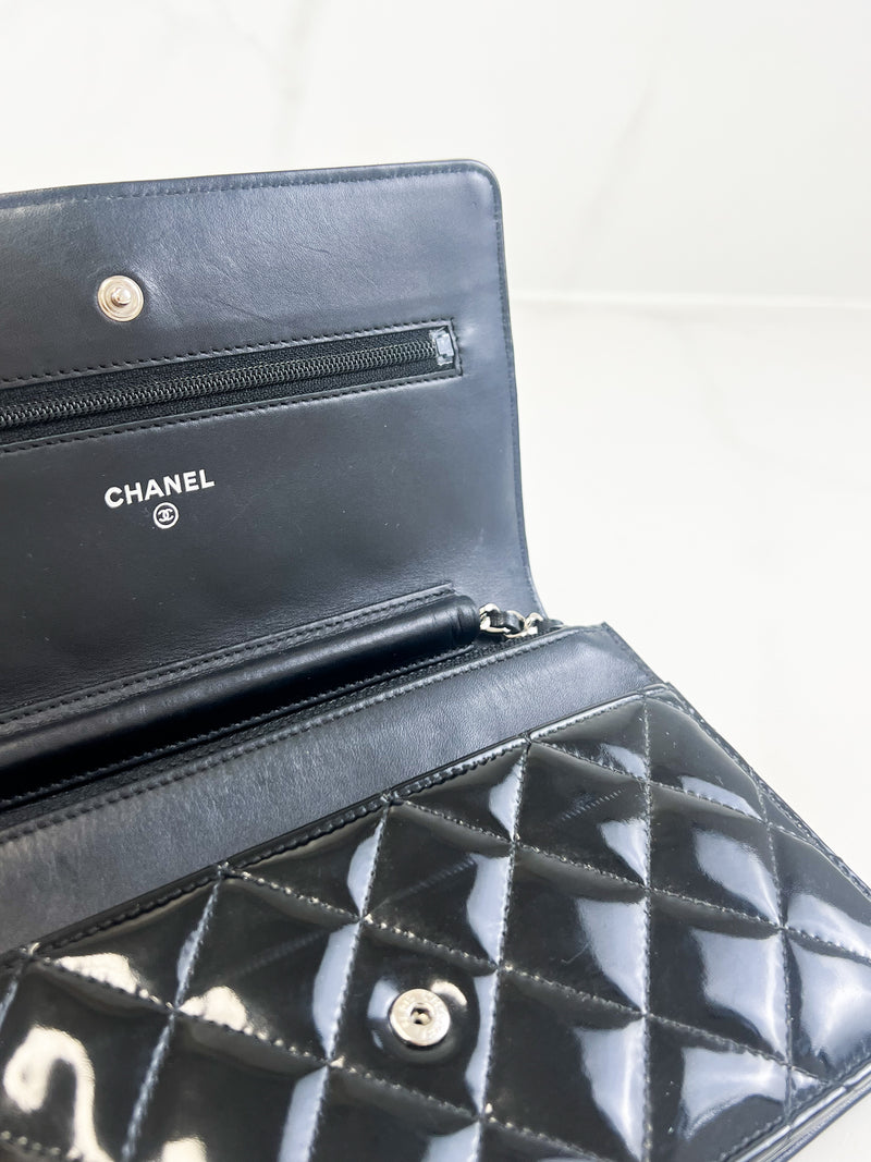 Chanel Patent Black CC WOC with SHW