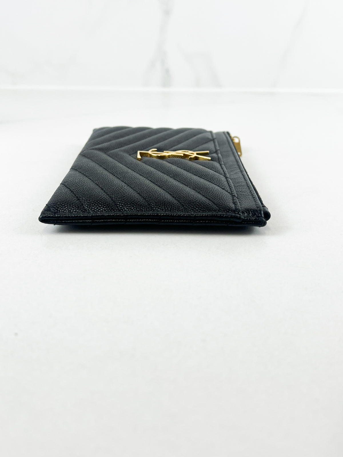 Saint Laurent Cassandre Metelasse Pouch in Grain De Poudre Leather with GHW