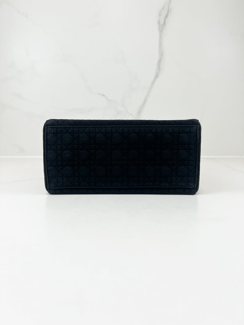 Christian Dior Vintage Black Lady Dior with Gold Hardware