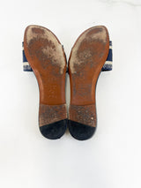 Christian Dior Navy Dway Slides Size 39.5