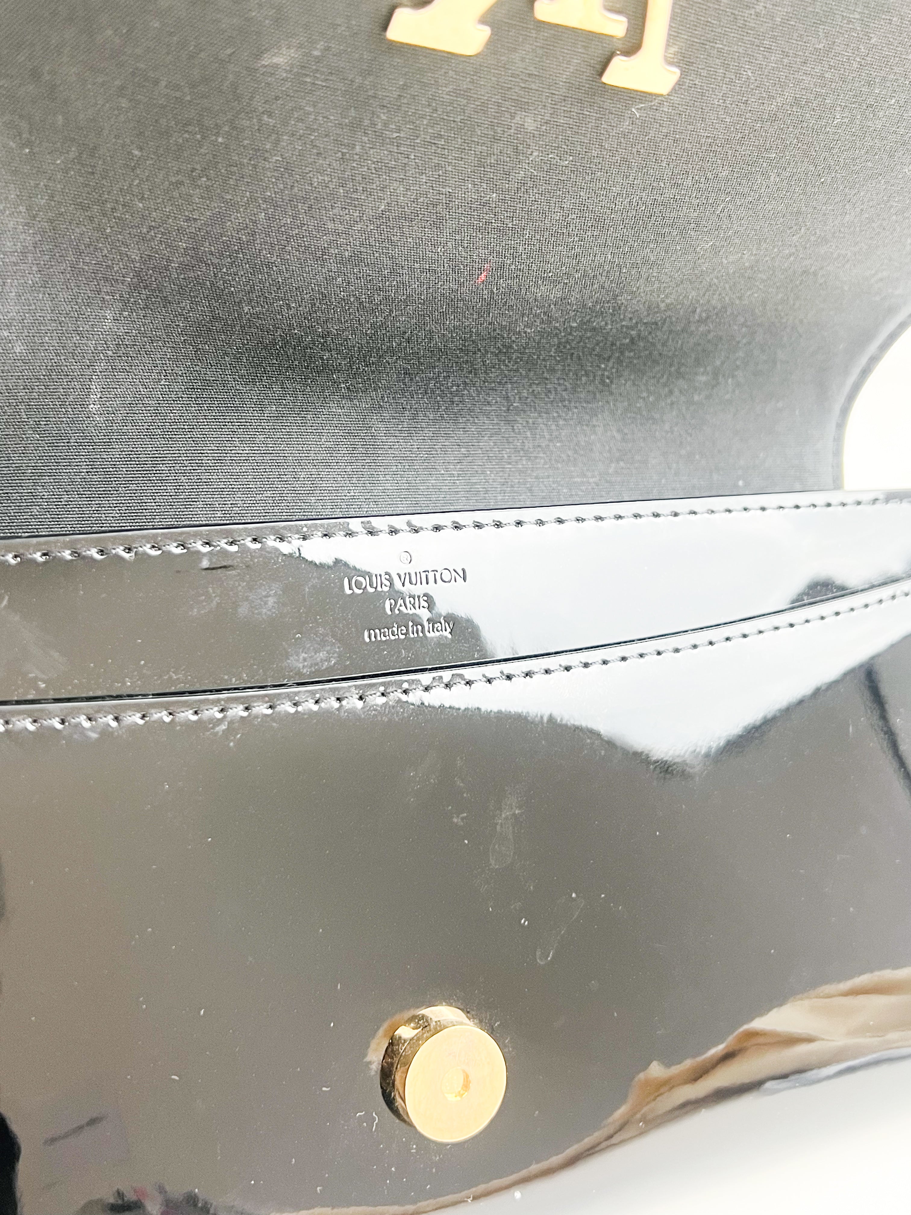 LV Patent Black St Louise Clutch