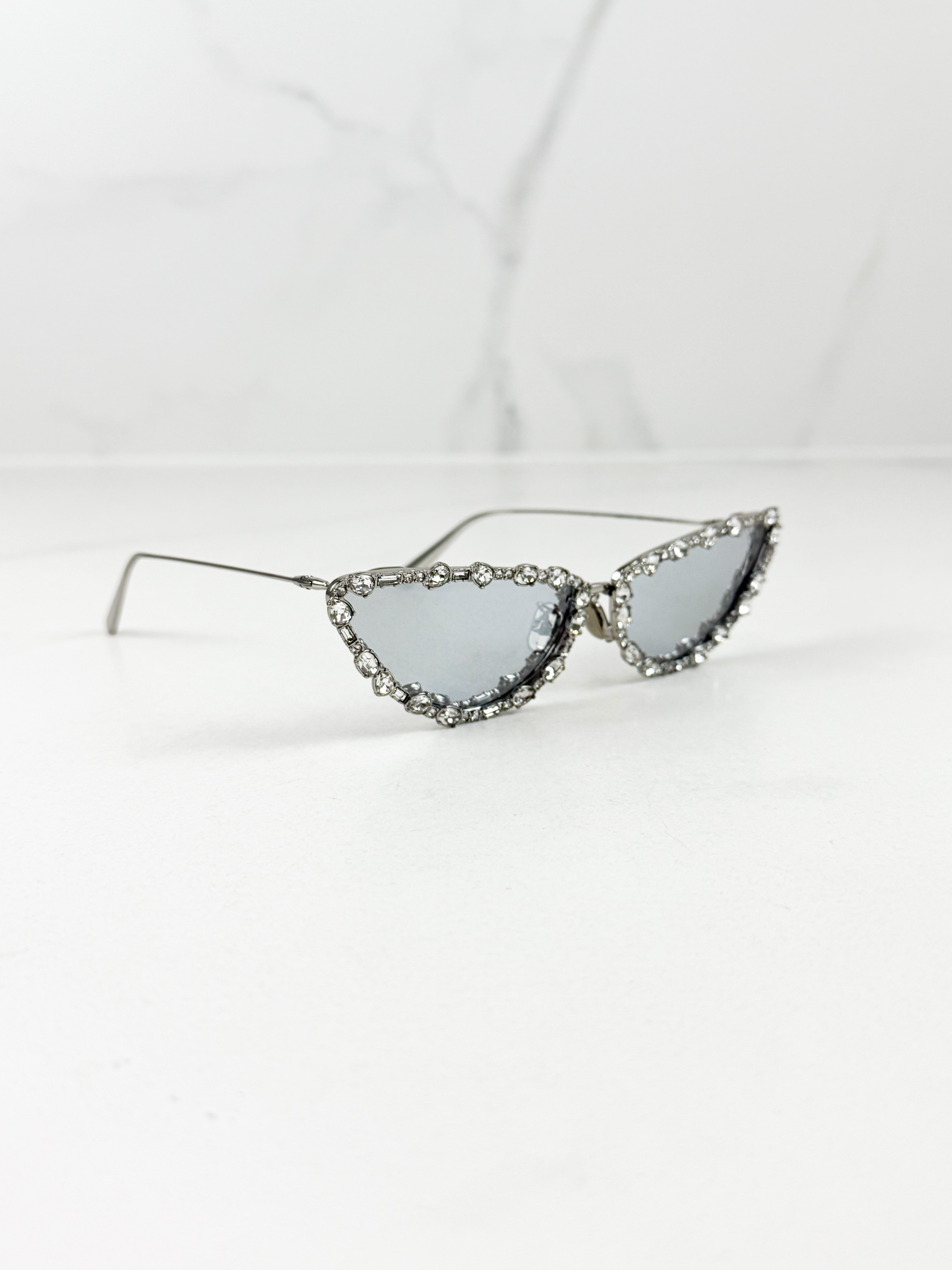 Christian Dior Silver Cat Eye with Crystals