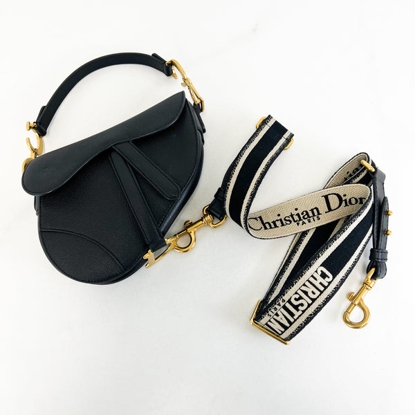 Christian Dior Mini Black Saddle