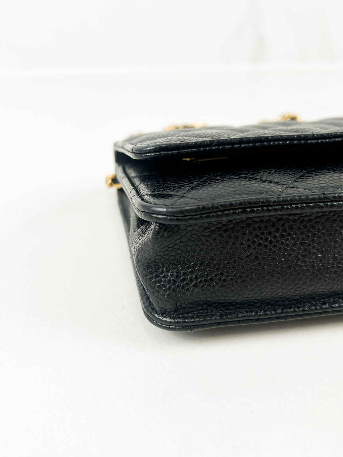 Chanel Black Classic Caviar CC WOC with GHW