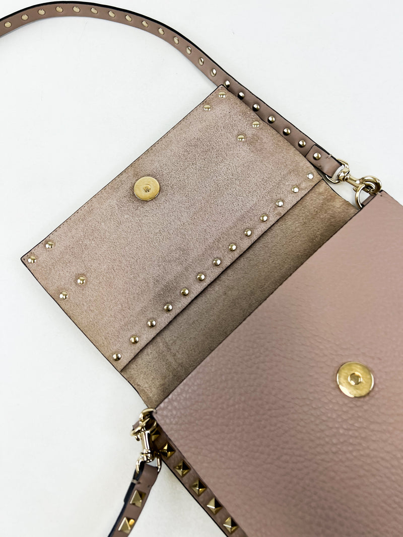 Valentino Garavani Grained Rockstud Shoulder Bag