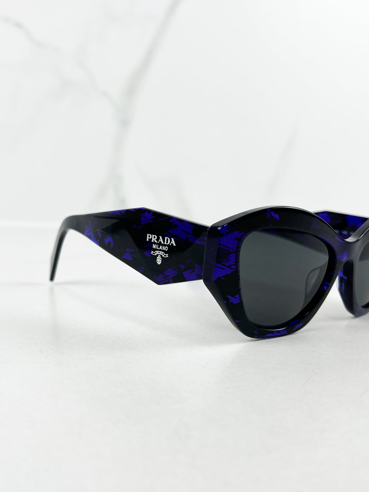 Prada Cat-Eye Black Purple Sunglasses SPR 07Y-F
