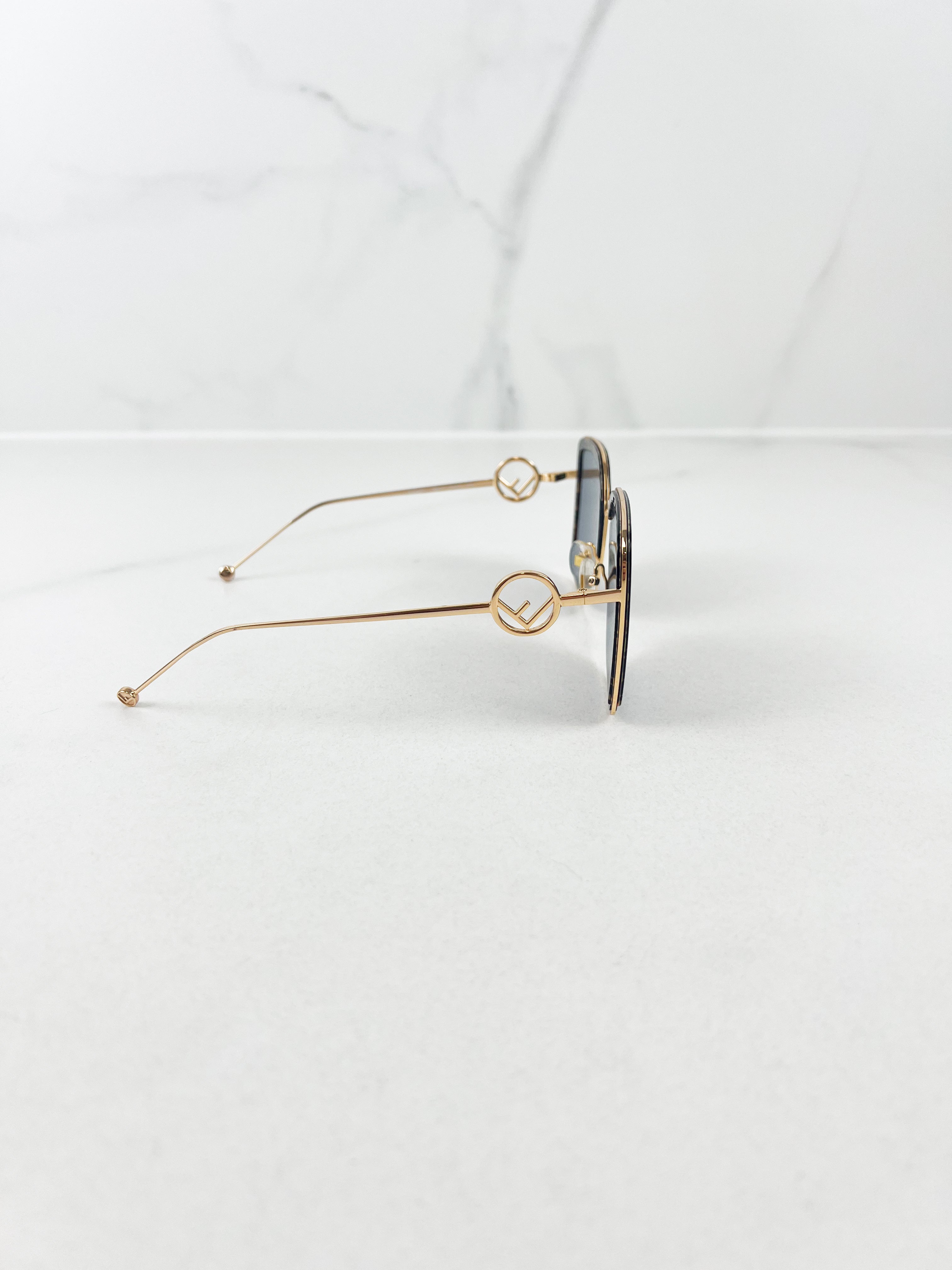 Fendi F Logo Sunglasses with Tortoise Frame
