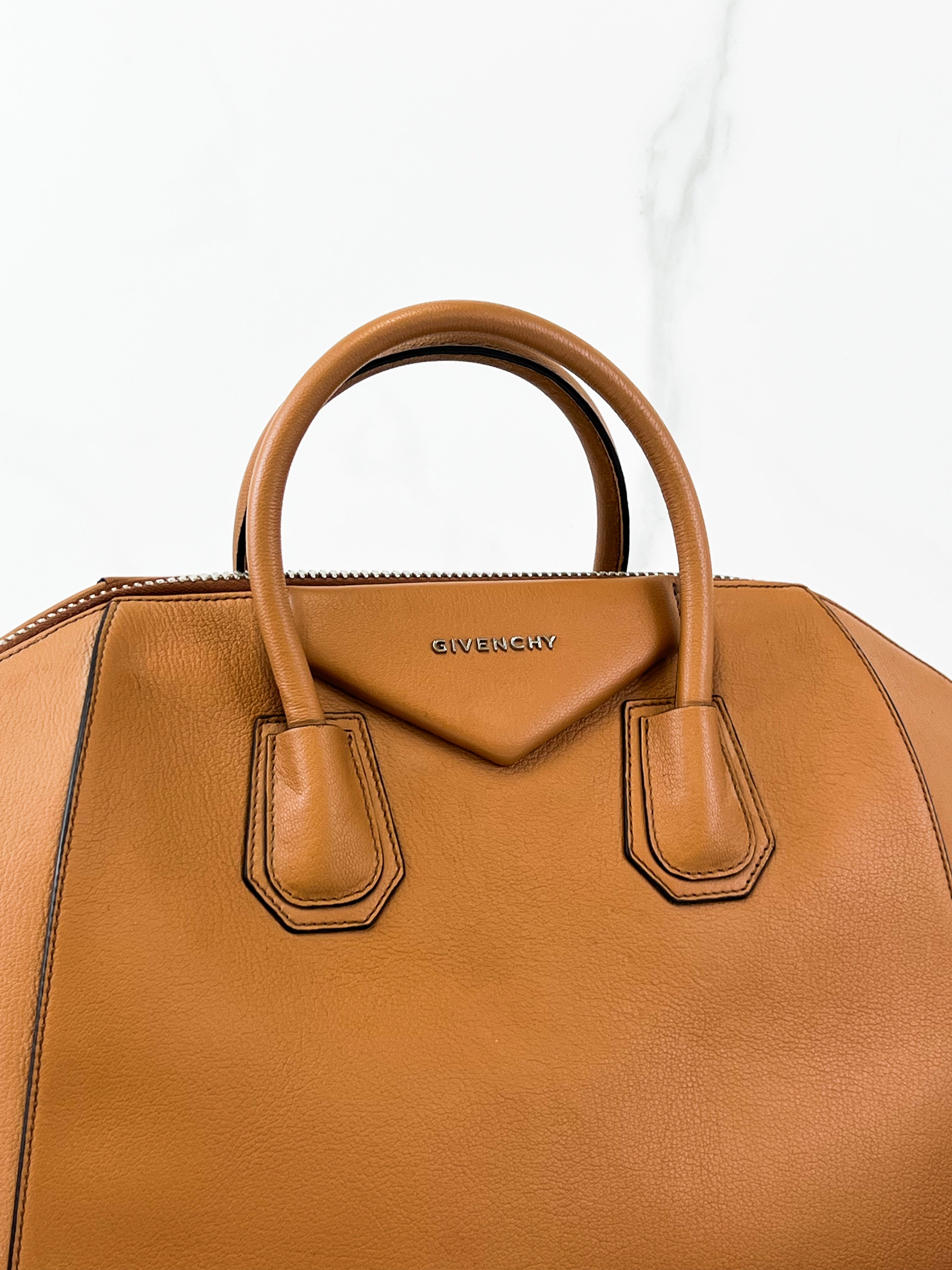 Givenchy Antigona Grained Leather Medium Tan Shoulder Bag
