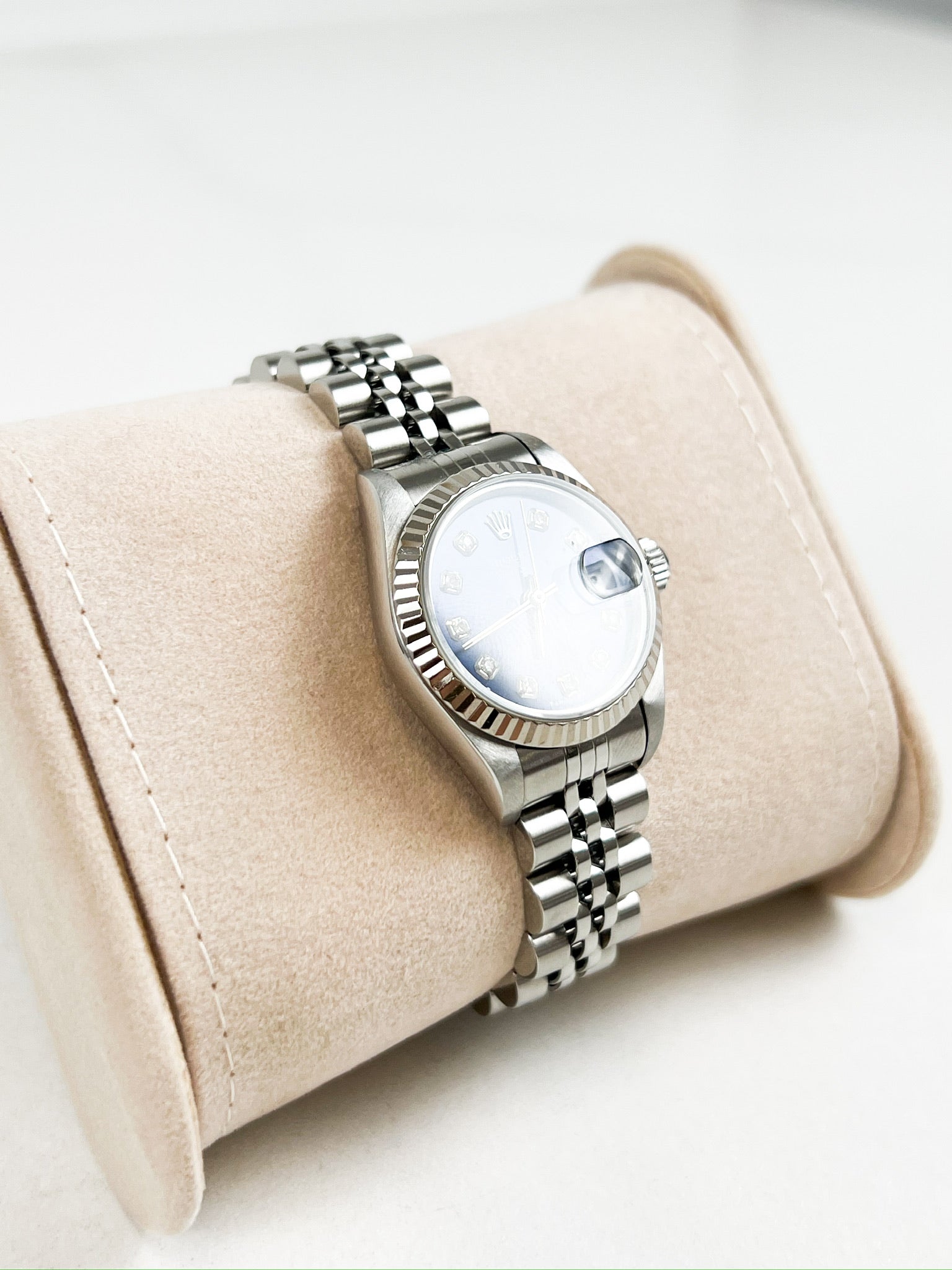 Rolex Oyster Perpetual Lady-Datejust Stainless Steel 26mm Jubilee Bracelet with Blue Diamond Dial