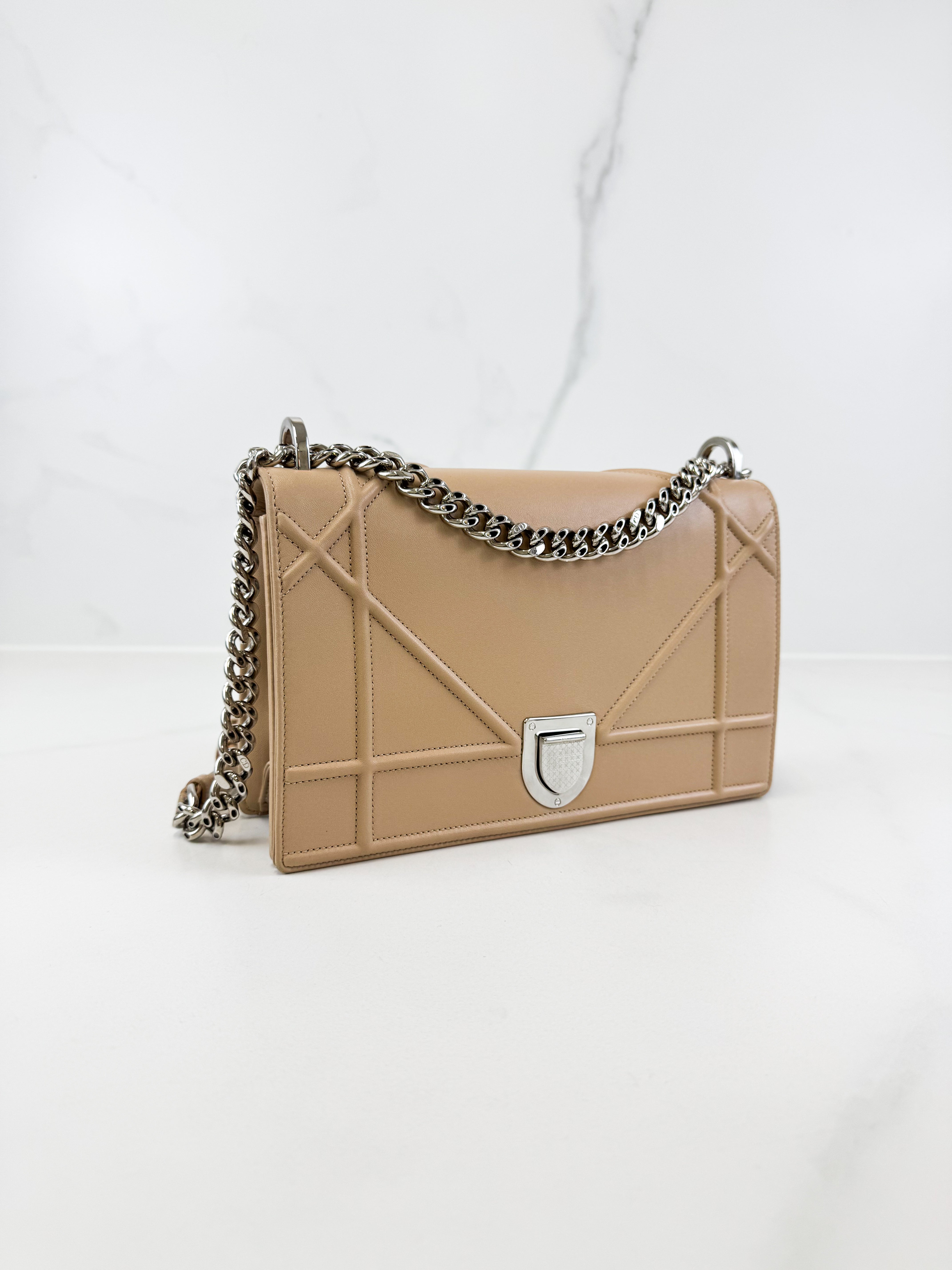 Christian Dior Beige Medium Diorama Shoulder Bag