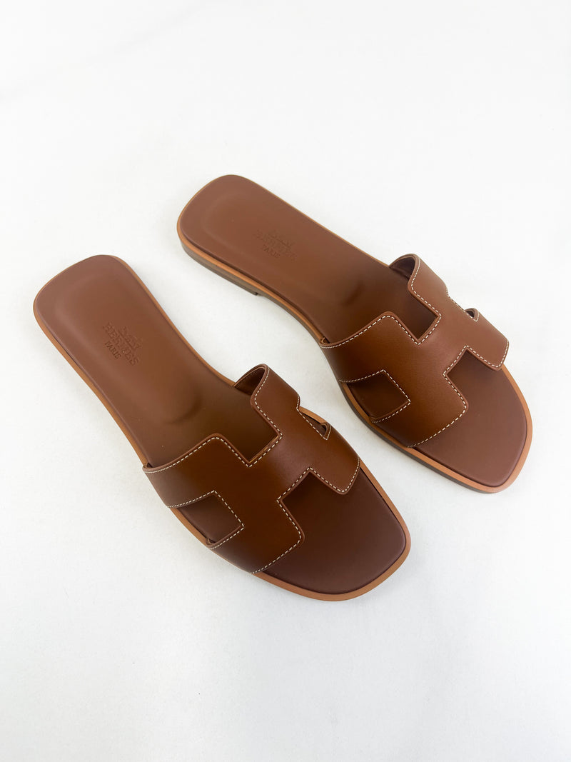 Hermes Oran Sandals Size 37.5