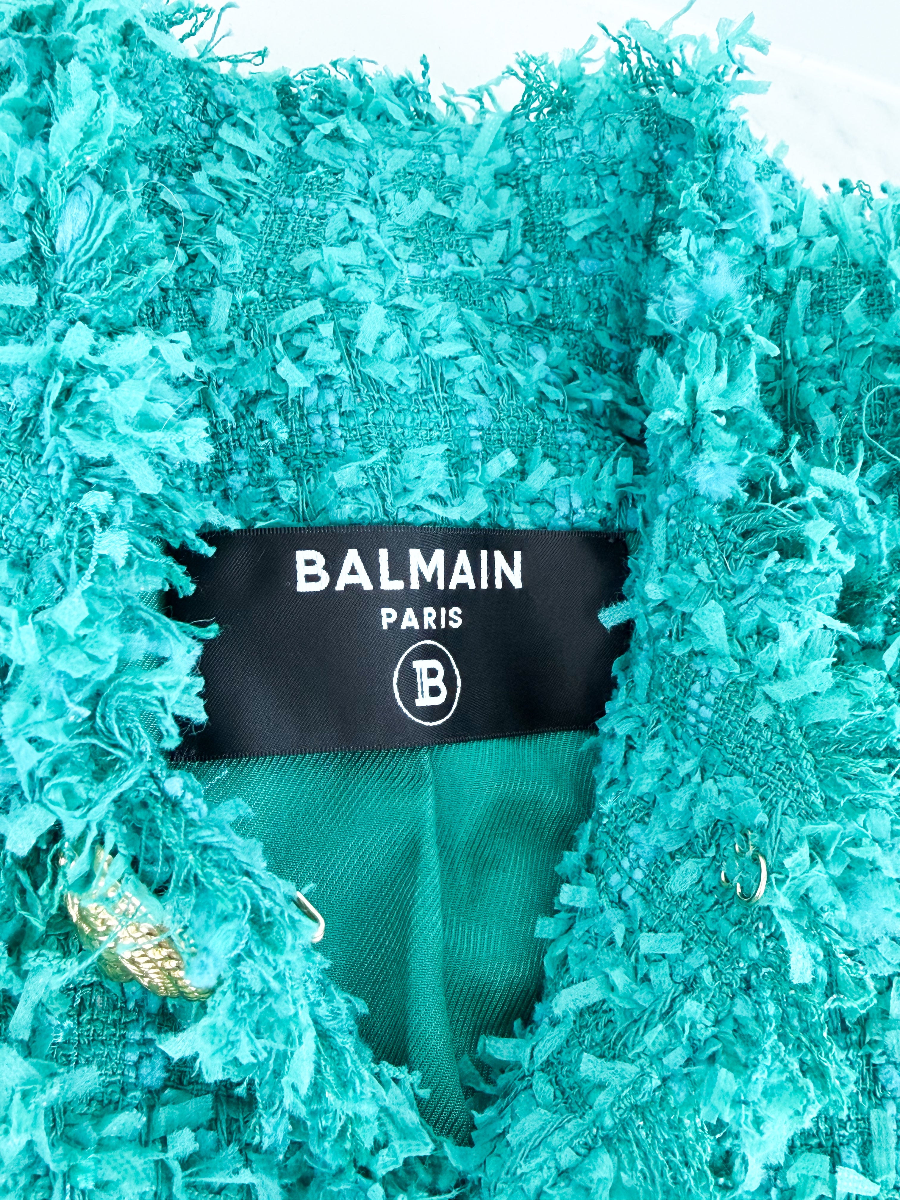 Balmain Teal Button Embellished Set Size 42