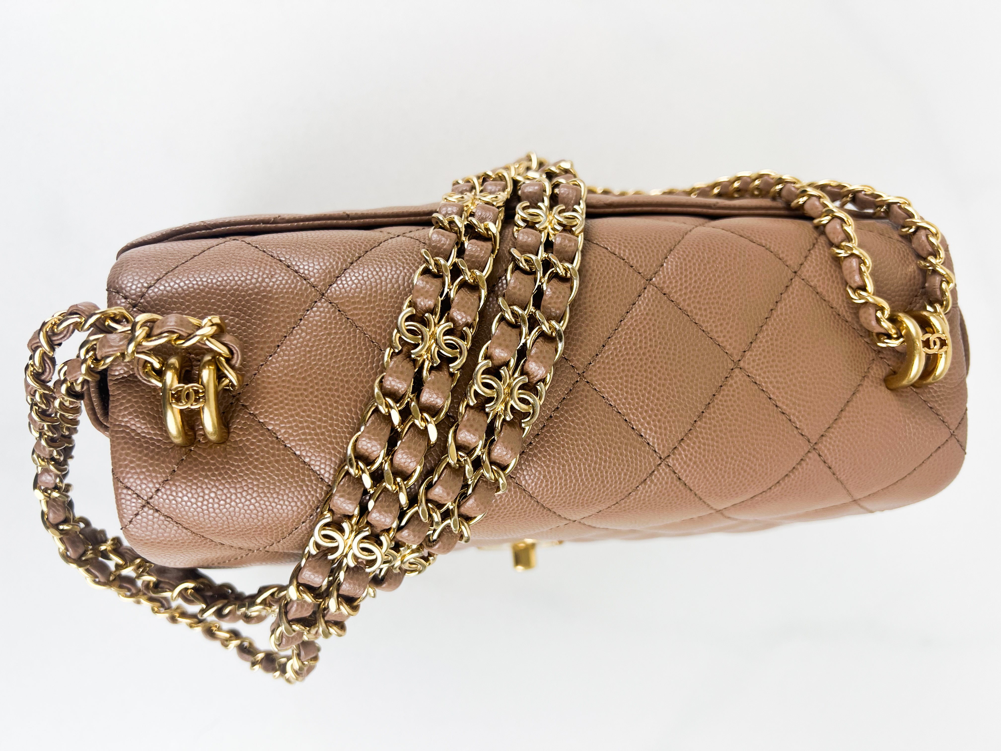 Chanel Coco First Flap in Dark Beige Caviar Leather with GHW