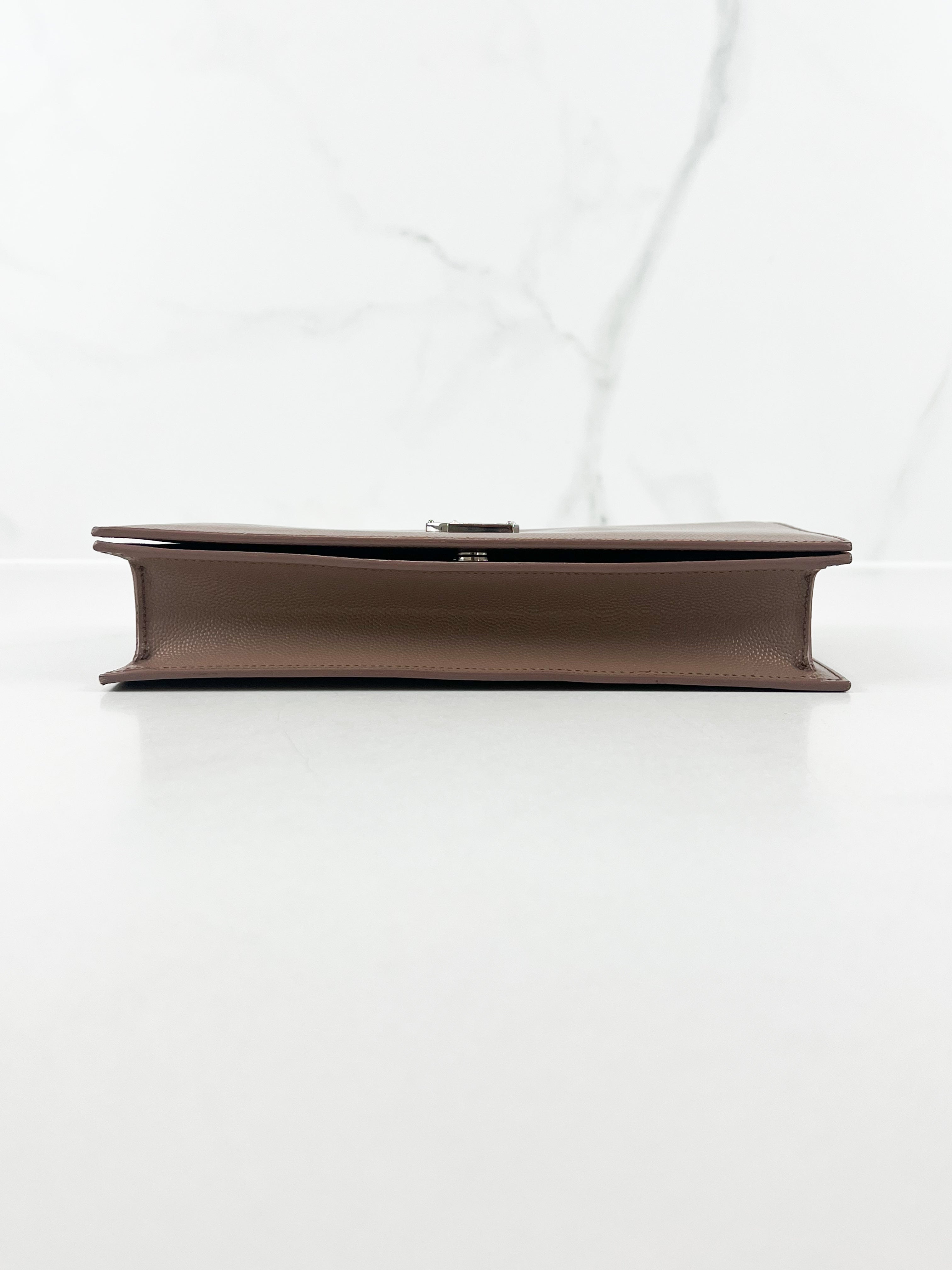 Saint Laurent Taupe Clutch SHW