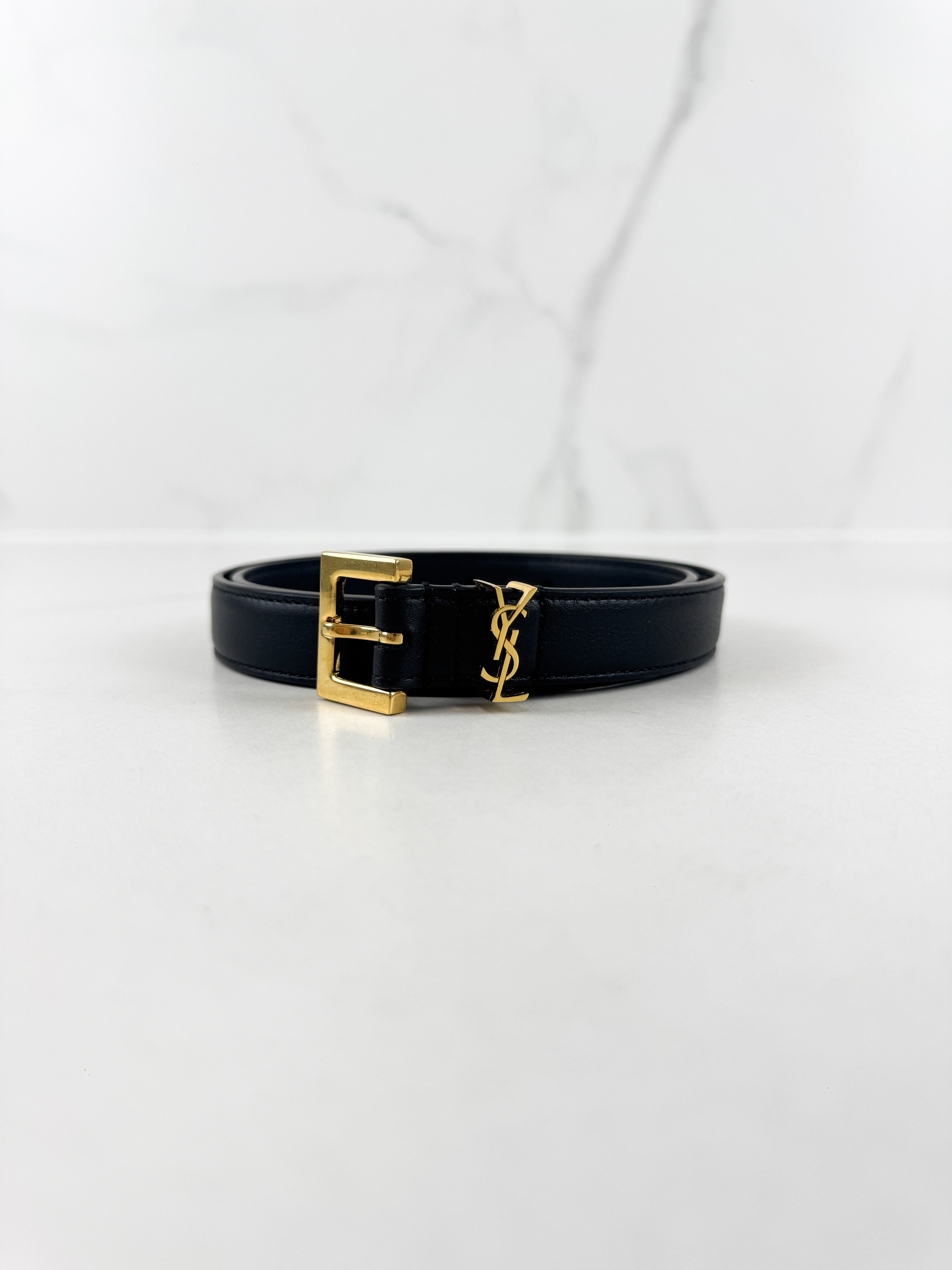 Saint Laurent Cassandre Black Belt Size 70