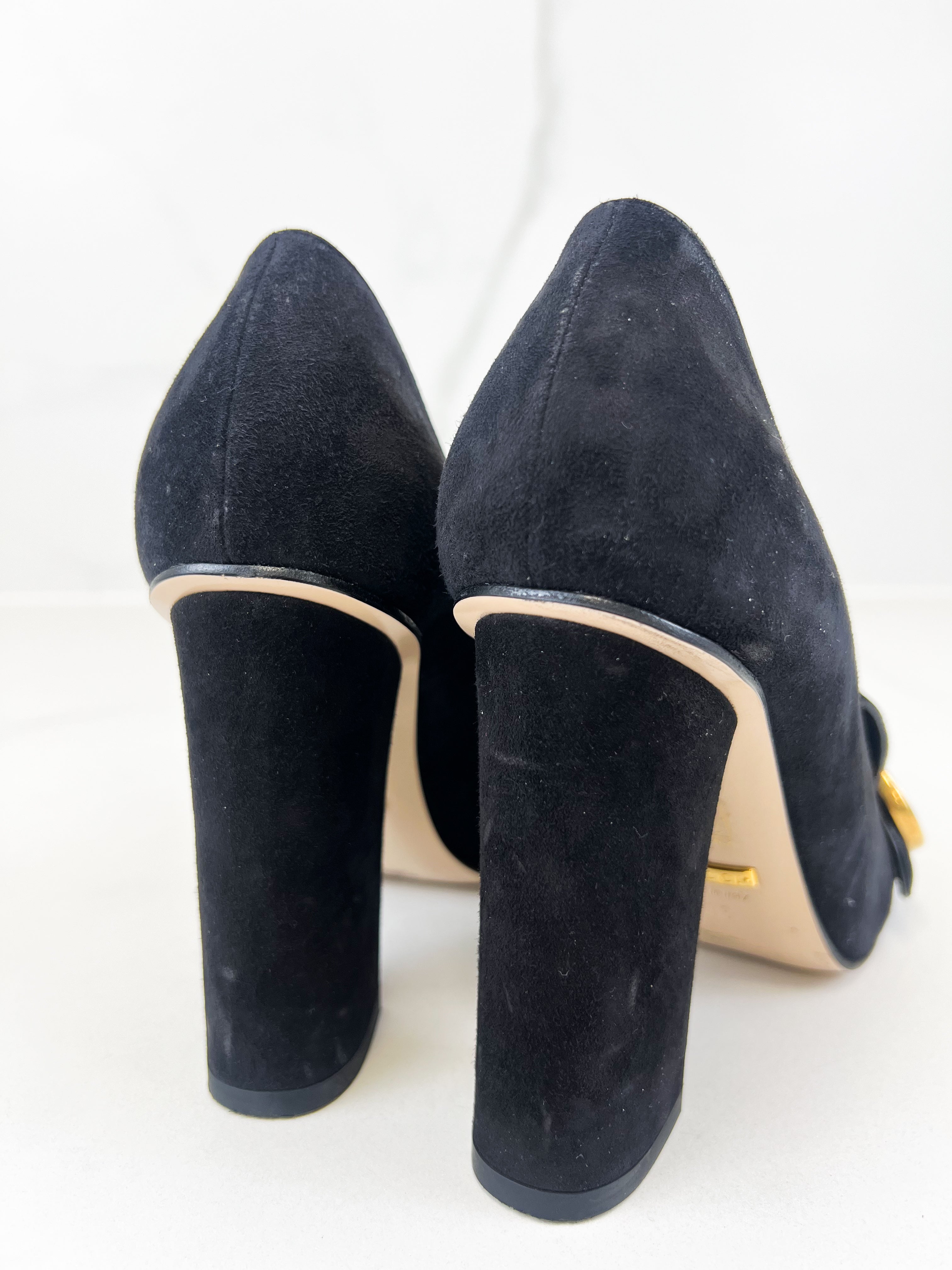 Gucci GG Marmont Velvet Fringed Pumps Size 36