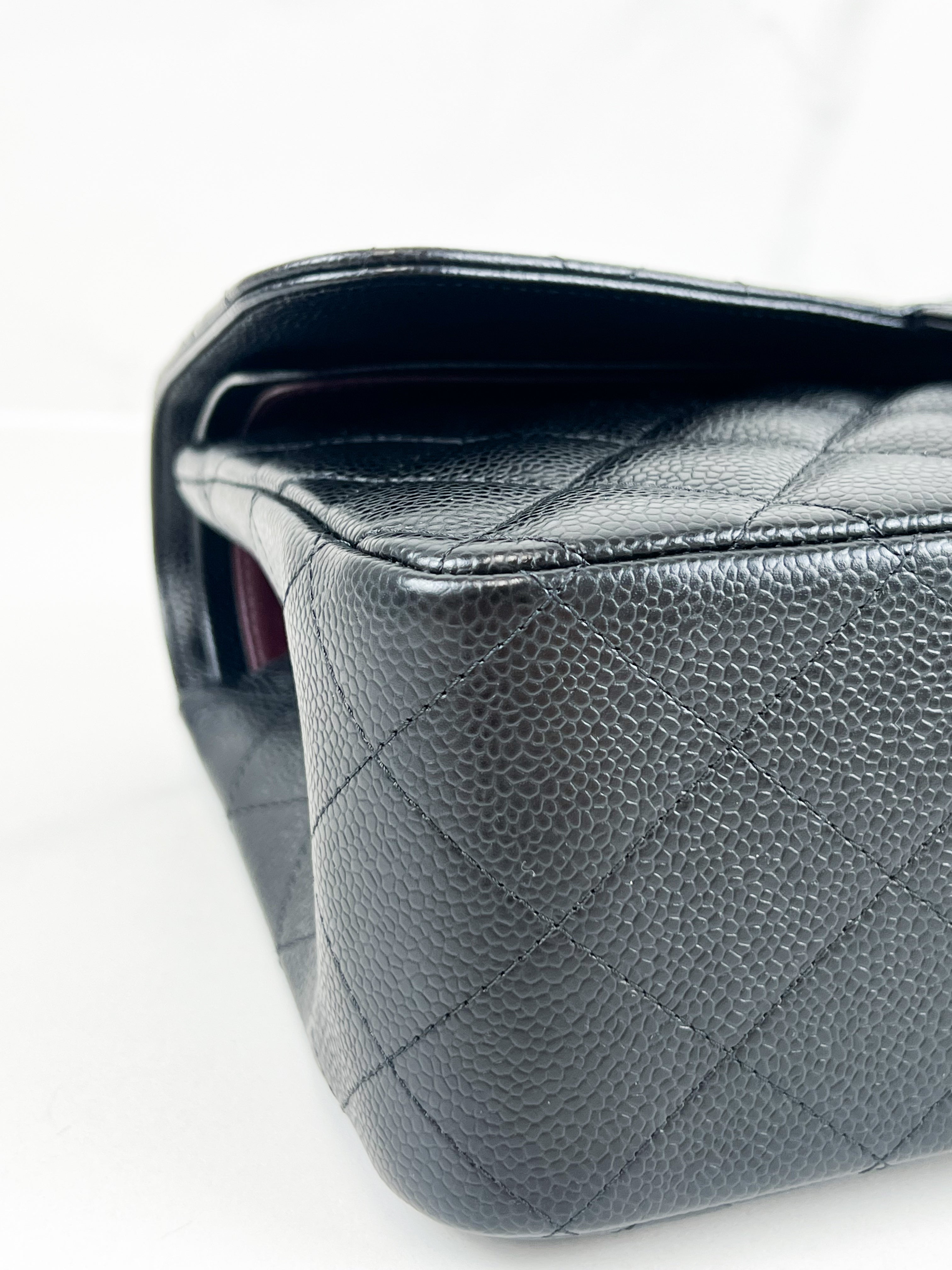 Chanel Jumbo Black Classic Double Flap Caviar Shoulder Bag