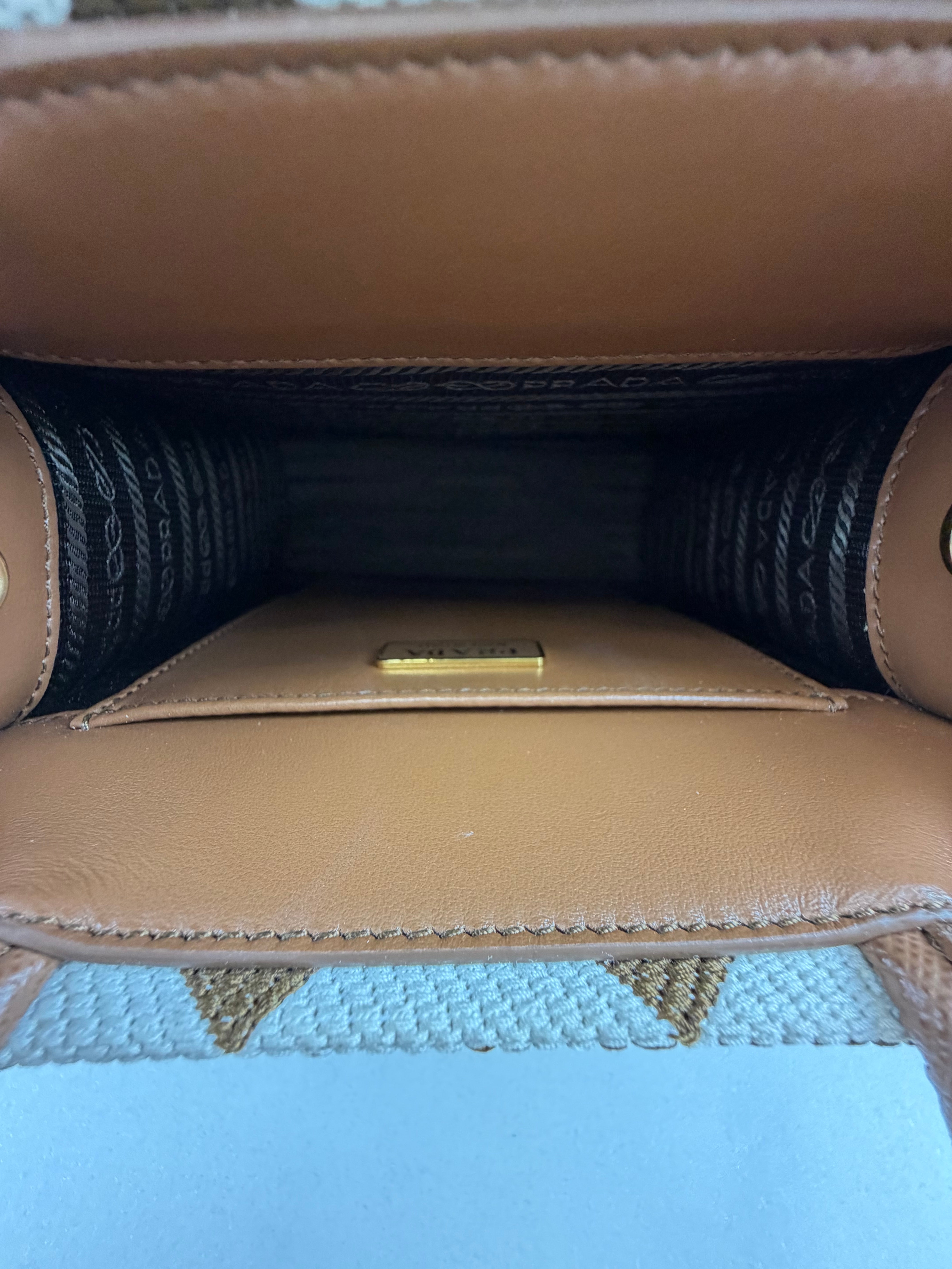 Prada Symbole Jacquard Fabric Mini Tote Bag