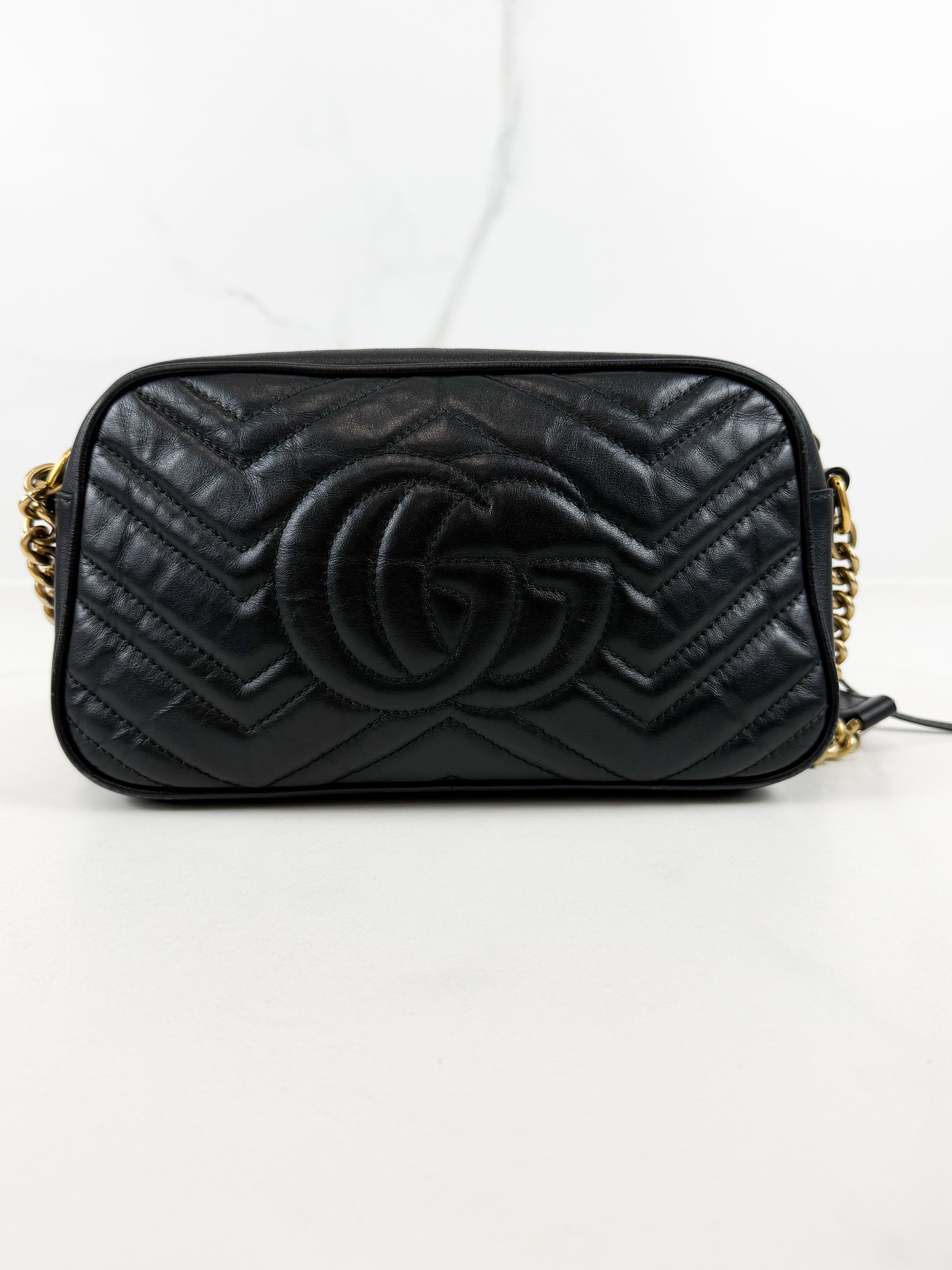 Gucci Black GG Marmont Shoulder Bag