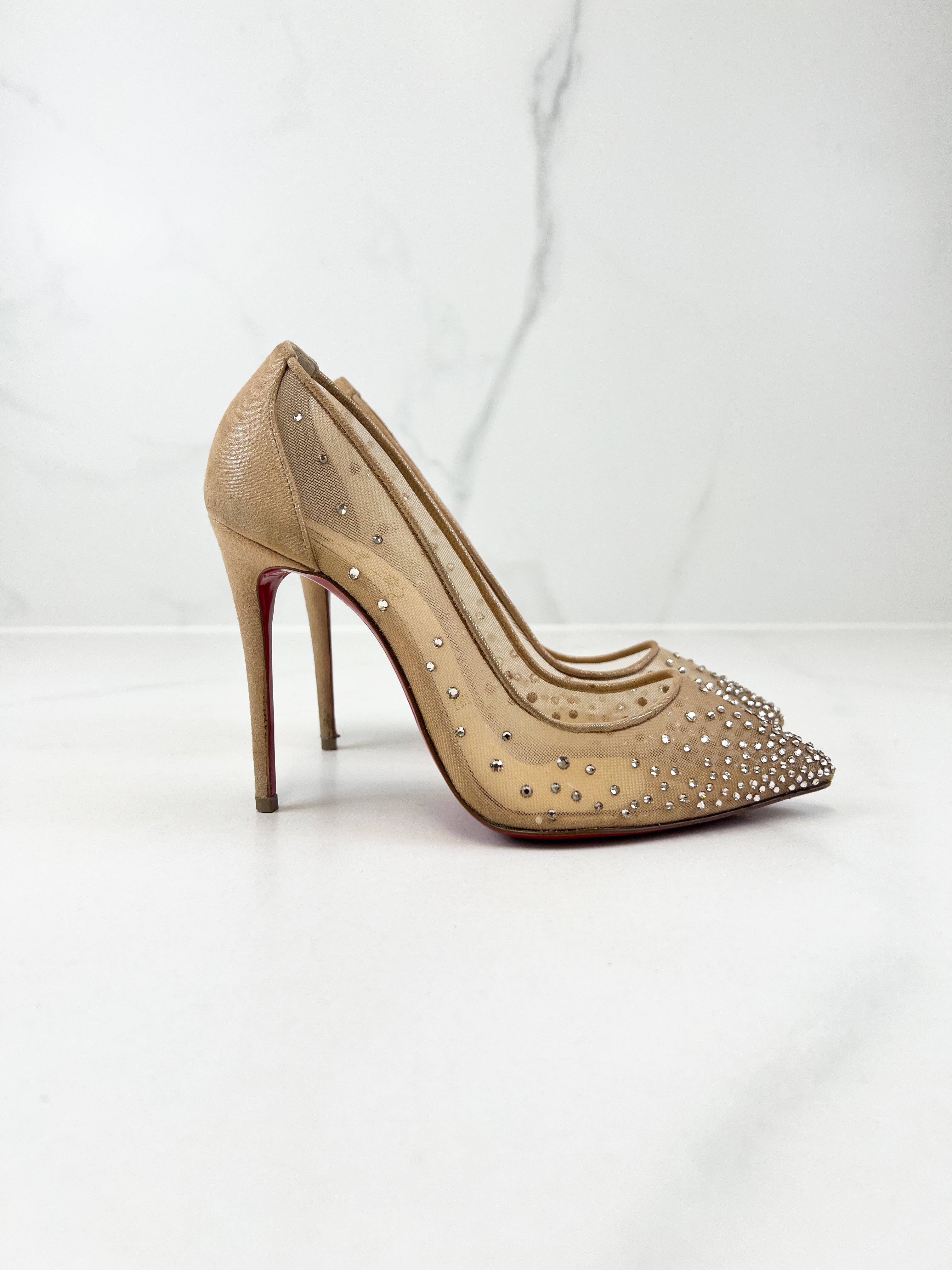 Christian Louboutin Follies Strass 100mm Size 35