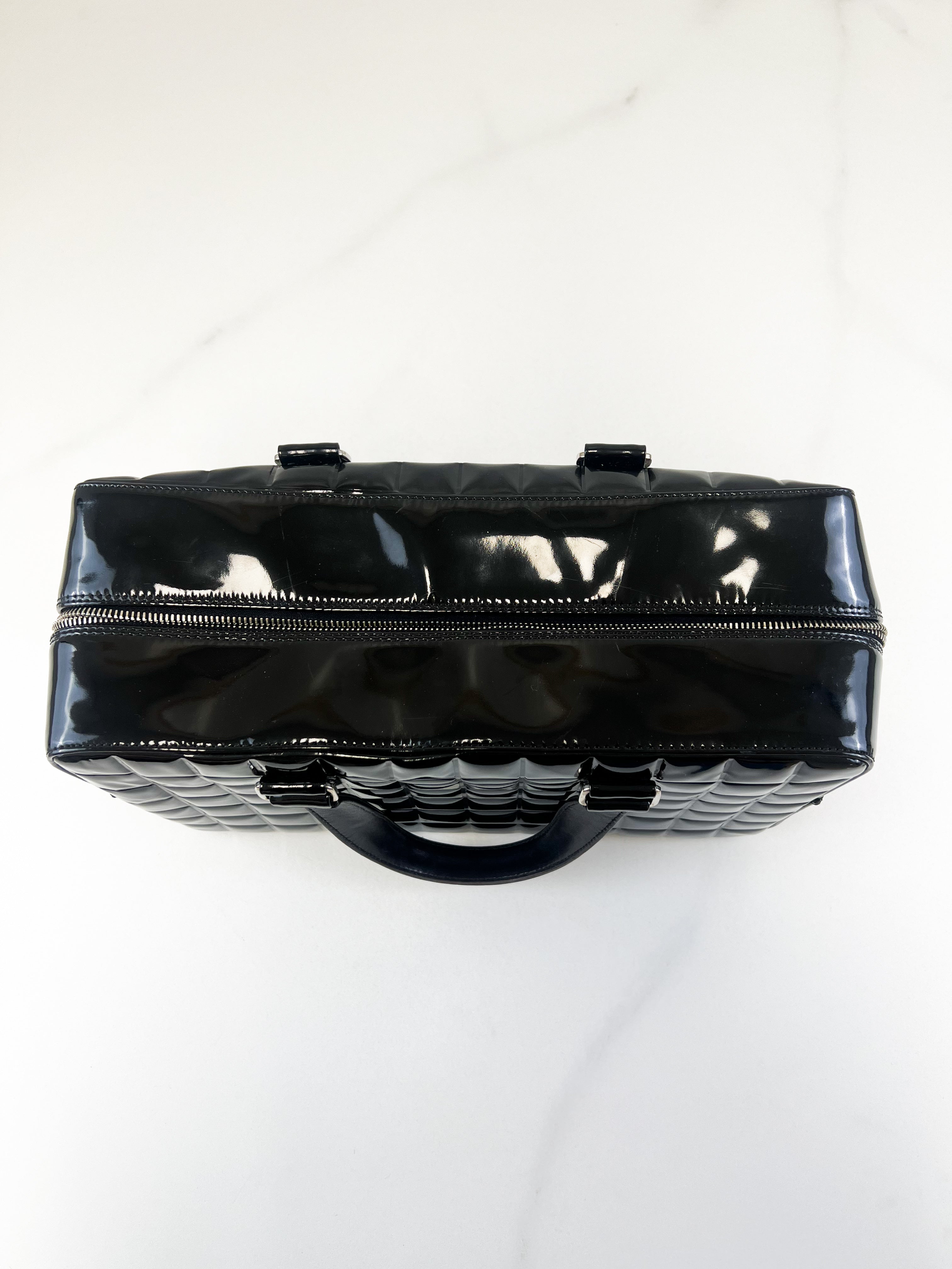 Chanel Black Patent Bowling Bag