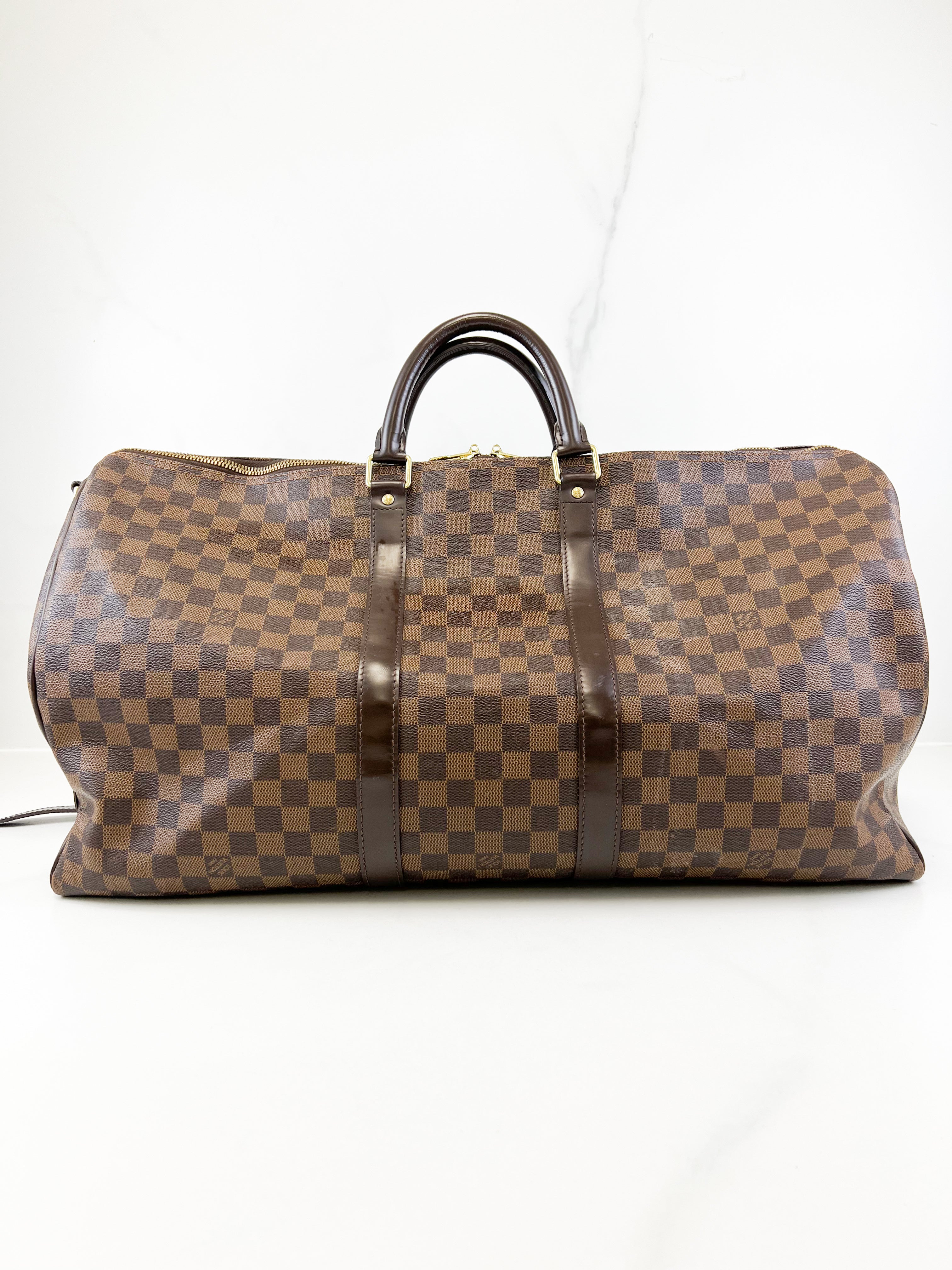 Louis Vuitton Keepall Bandouliere 55 in Damier Ebene
