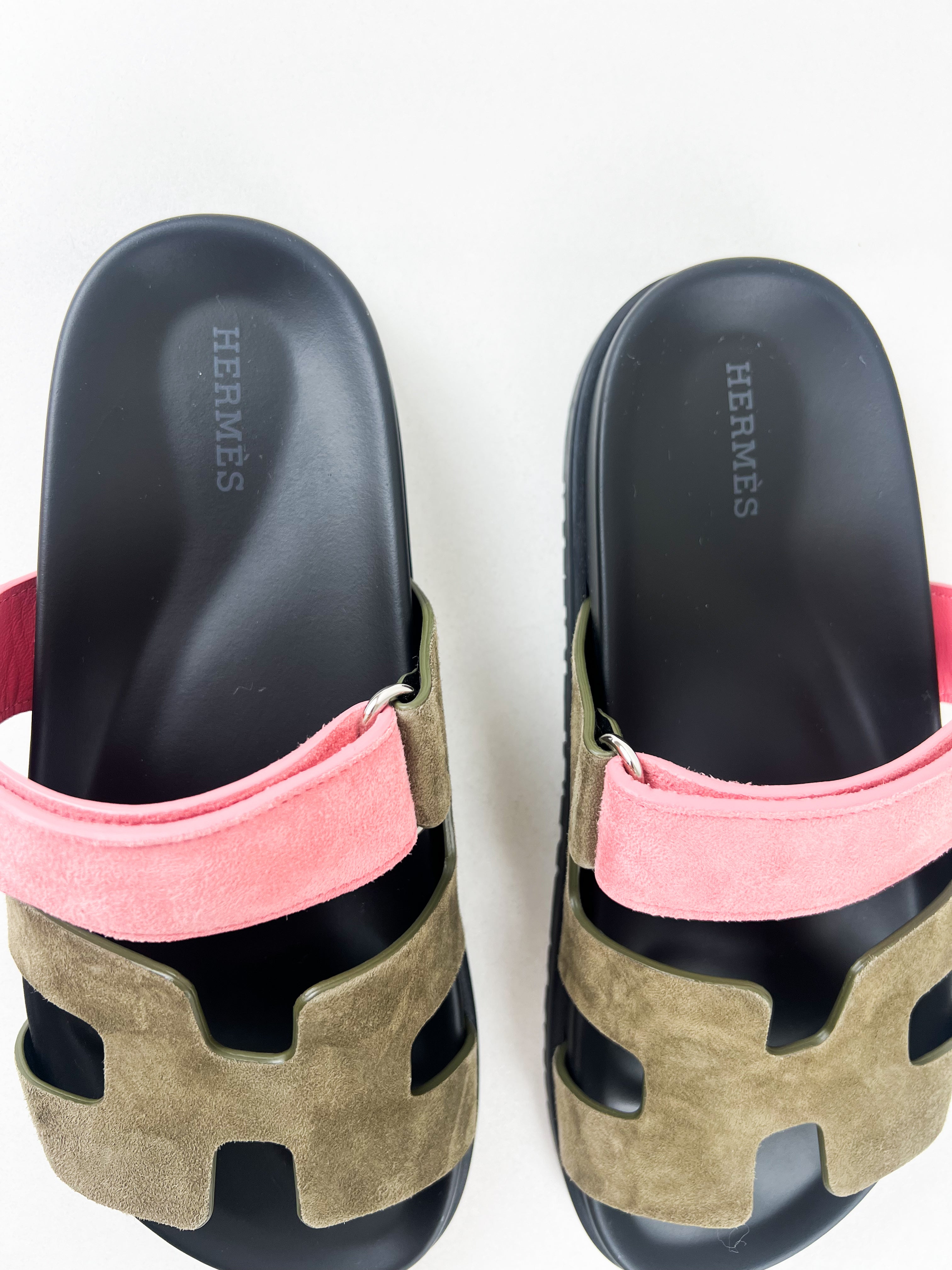 Hermes Chypre Sandals in Toundra Rose Size 37