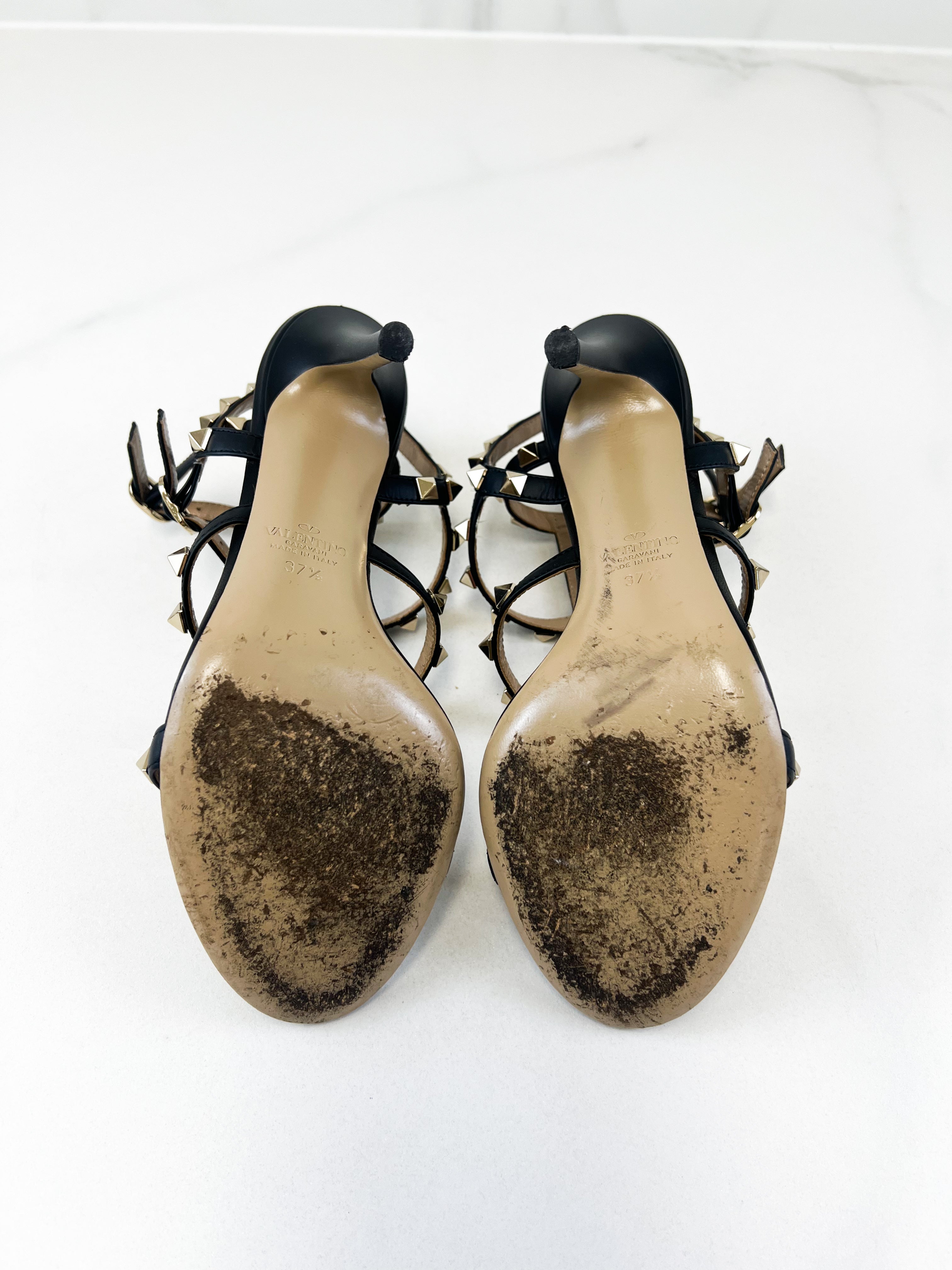 Valentino Rockstud Leather Sandals Size 37