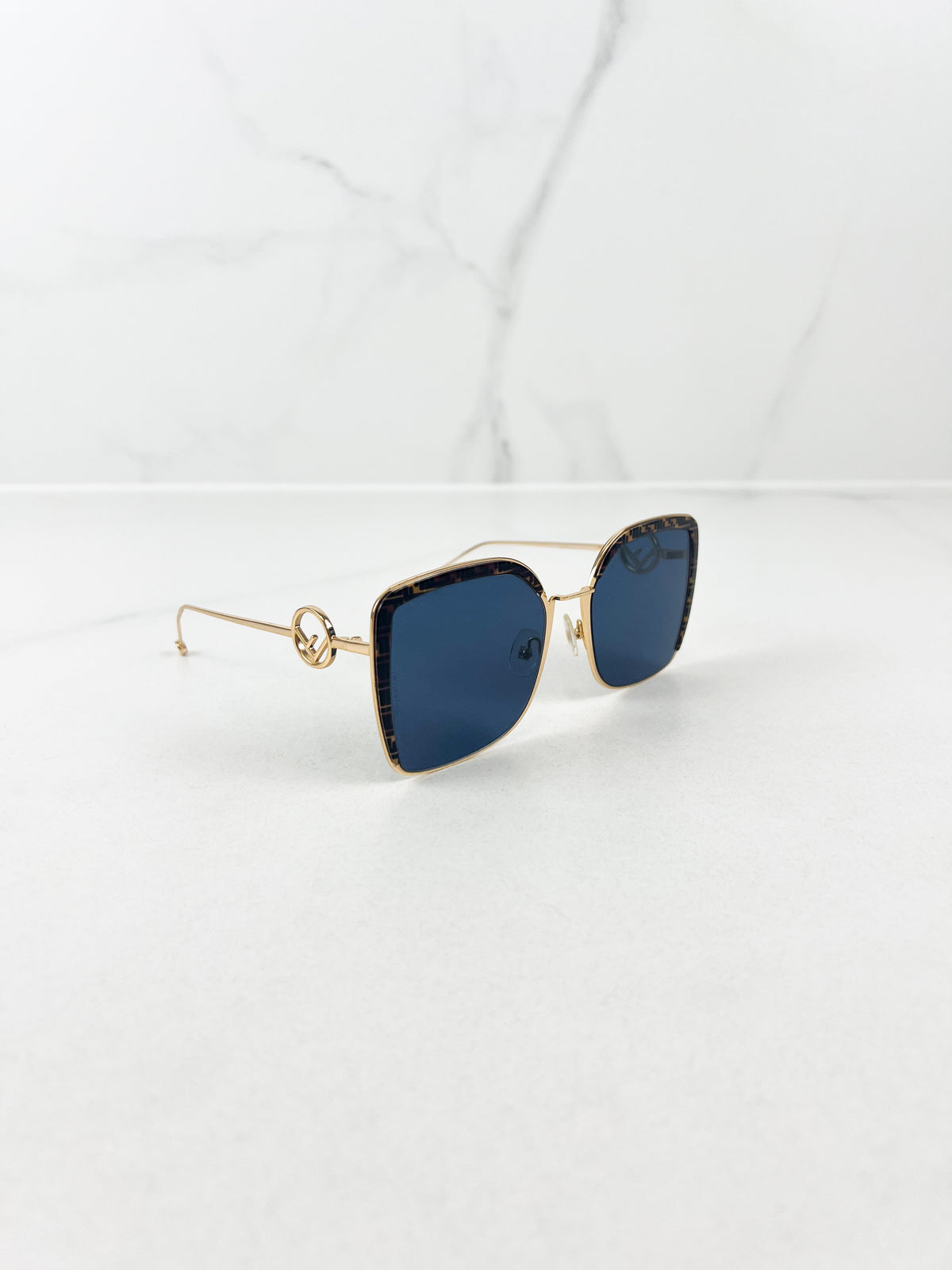 Fendi F Logo Sunglasses with Tortoise Frame