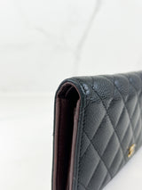 Chanel CC Black Caviar Flap Wallet GHW