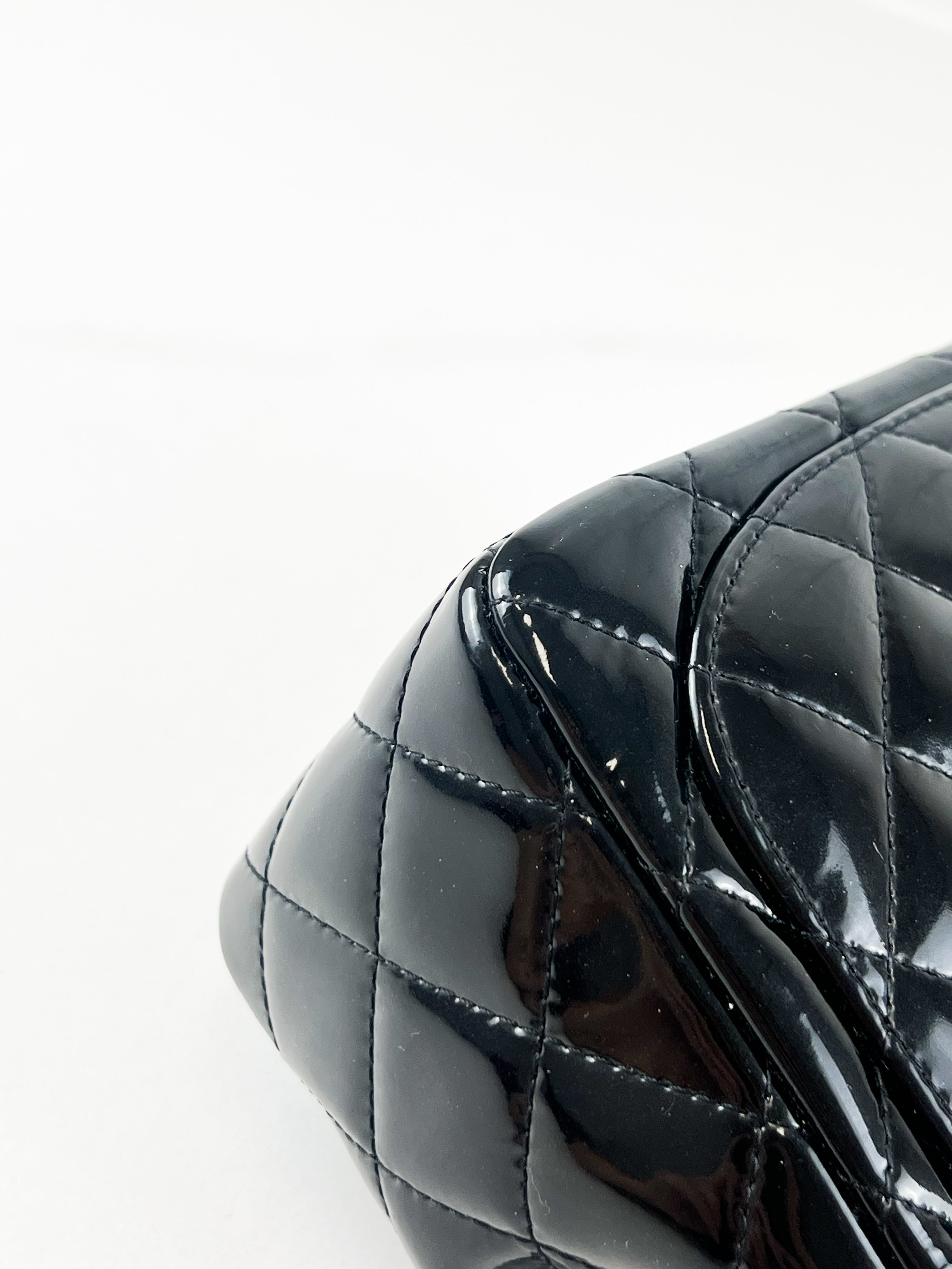 Chanel Patent Mini Square in Black with SHW