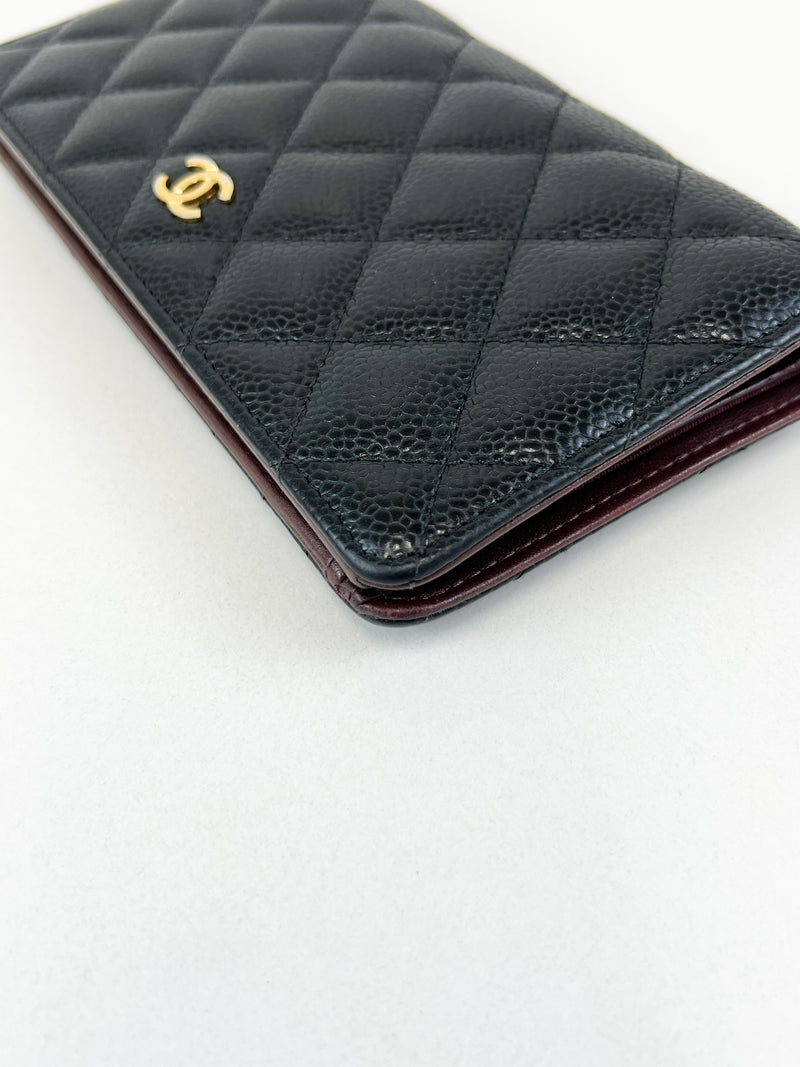 Chanel CC Black Caviar Flap Wallet GHW
