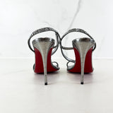 Christian Louboutin Rosalie 100mm Silver Swarovski Size 37.5