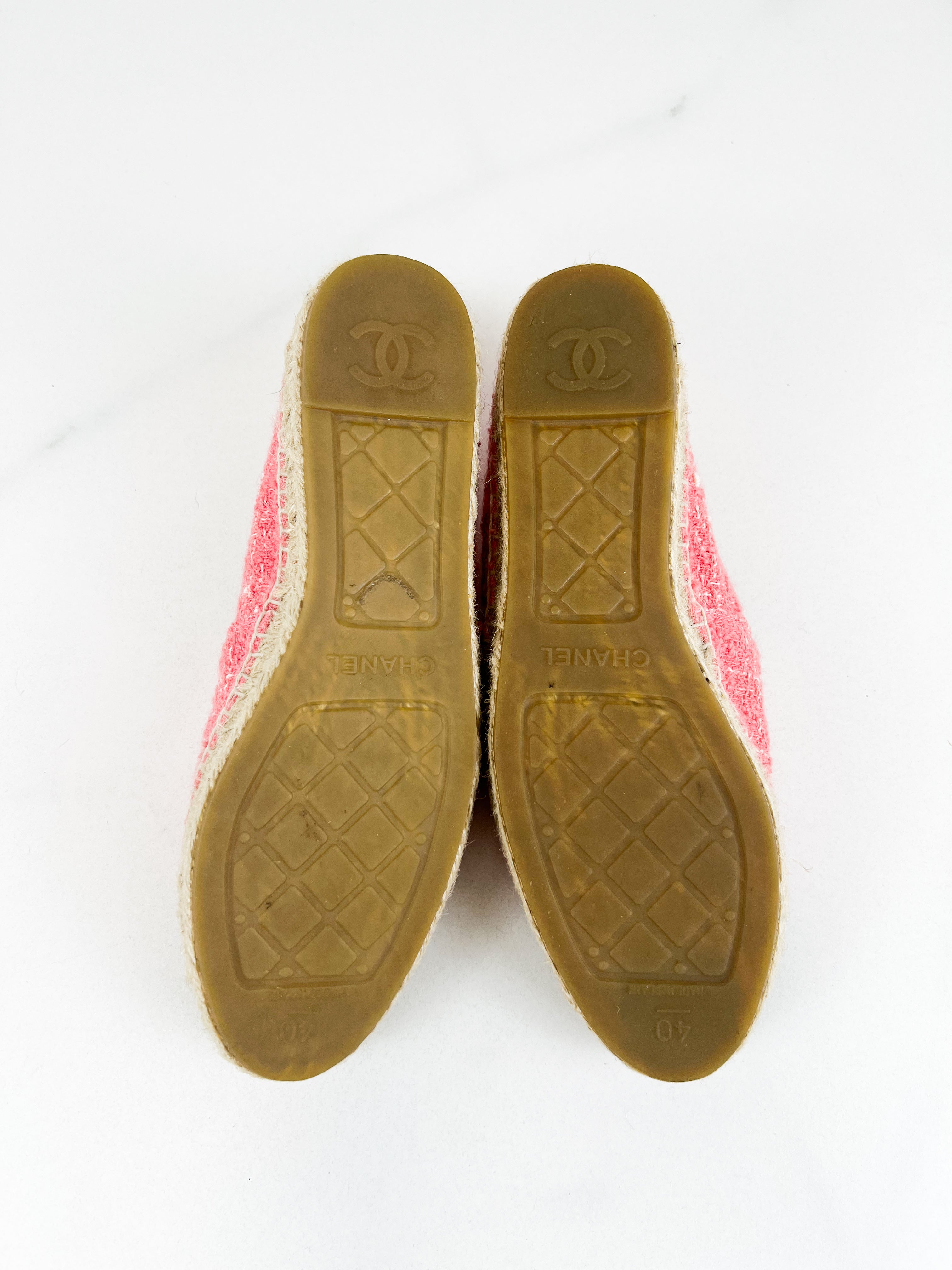 Chanel CC Tweed Espadrille Size 40