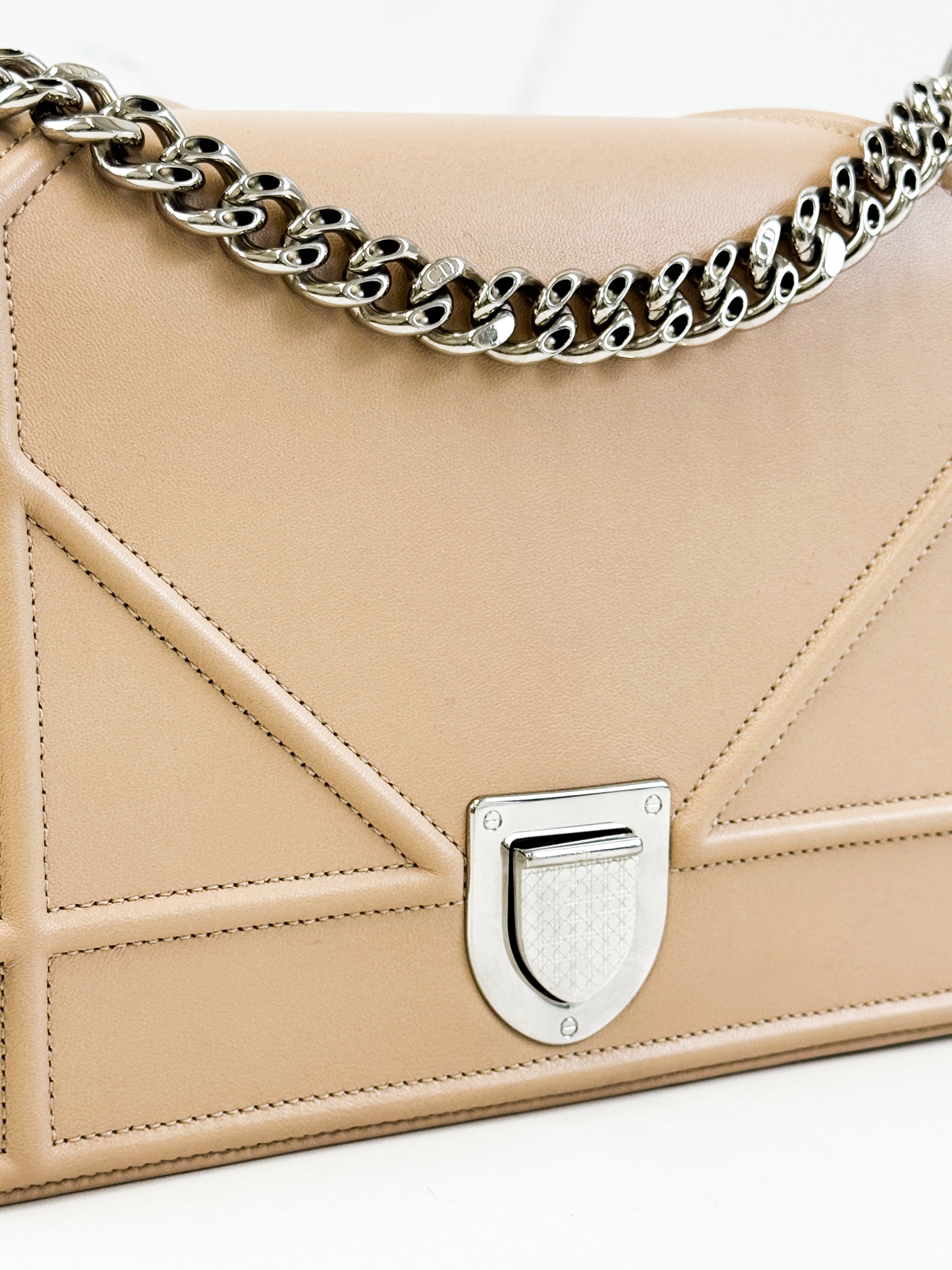 Christian Dior Beige Medium Diorama Shoulder Bag