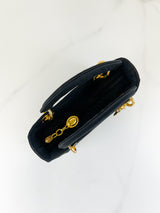 Christian Dior Vintage Black Lady Dior with Gold Hardware
