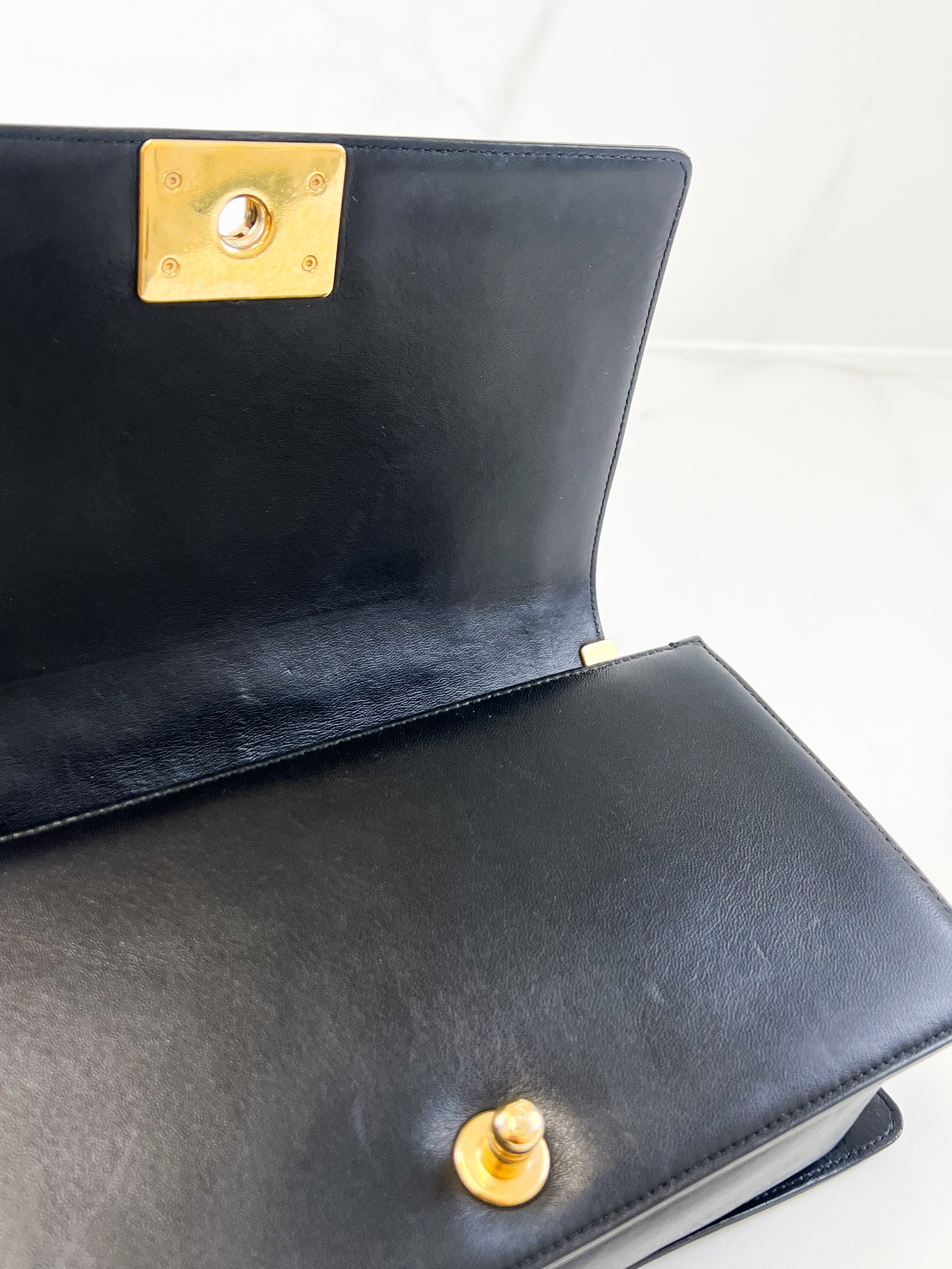 Chanel Black Old Medium Lambskin Boy Bag GHW