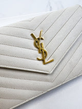 Saint Laurent Bone Cassandre Envelope WOC