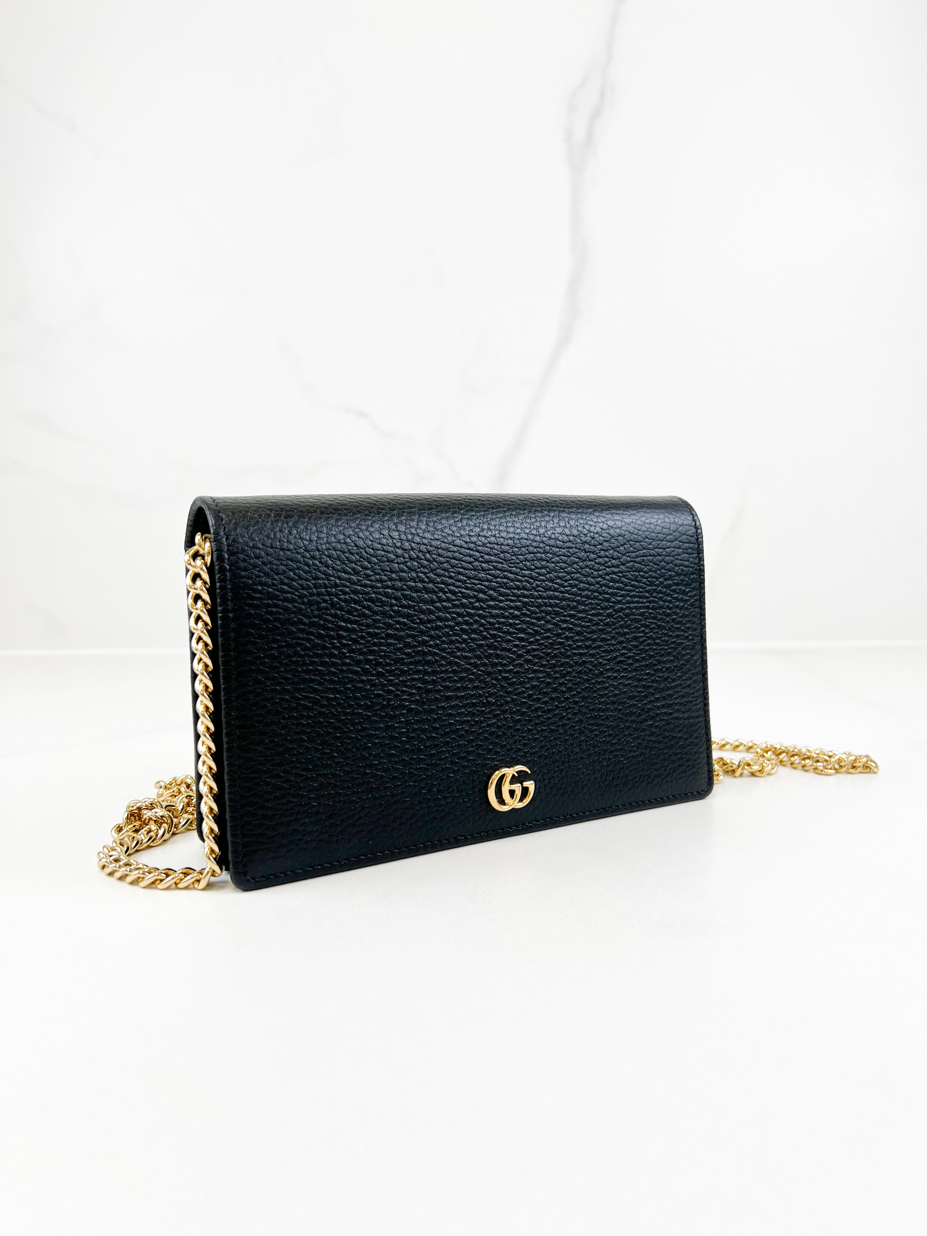 Gucci Marmont Black WOC with GHW